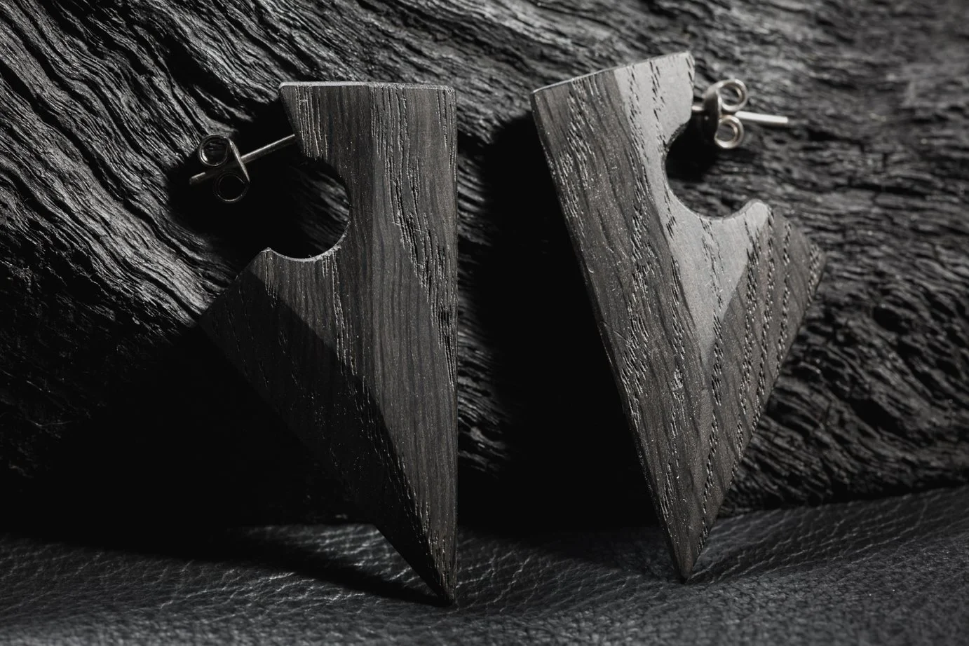 Blade Earrings, Bog Oak, 2017