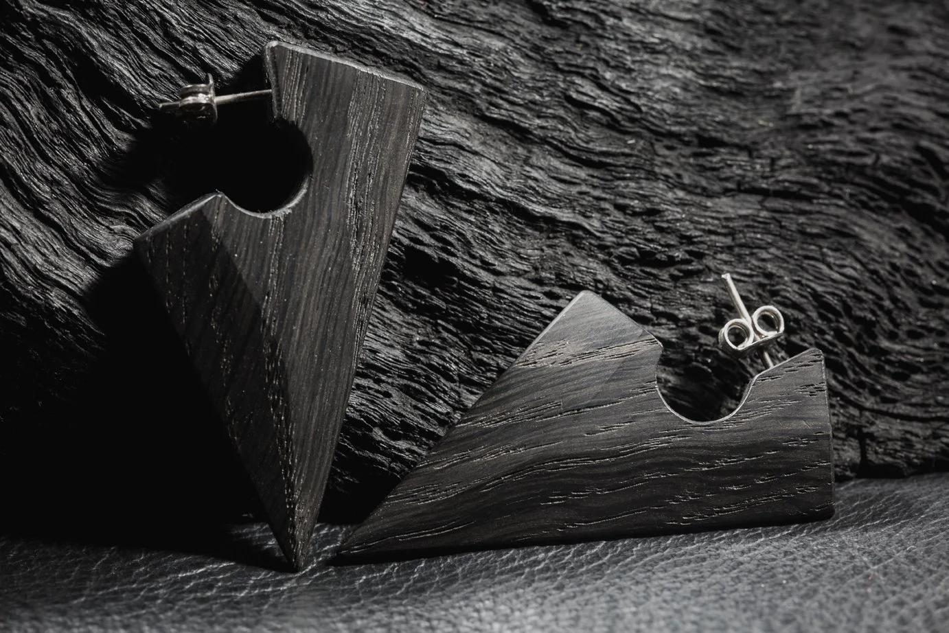 Blade Earrings, Bog Oak, 2017