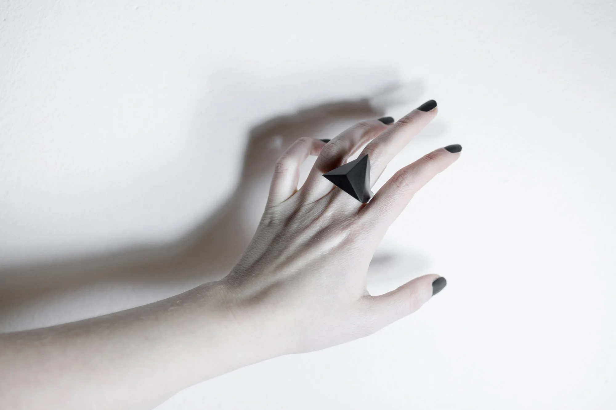 Temple Ring, Tetrahedron, Ebony
