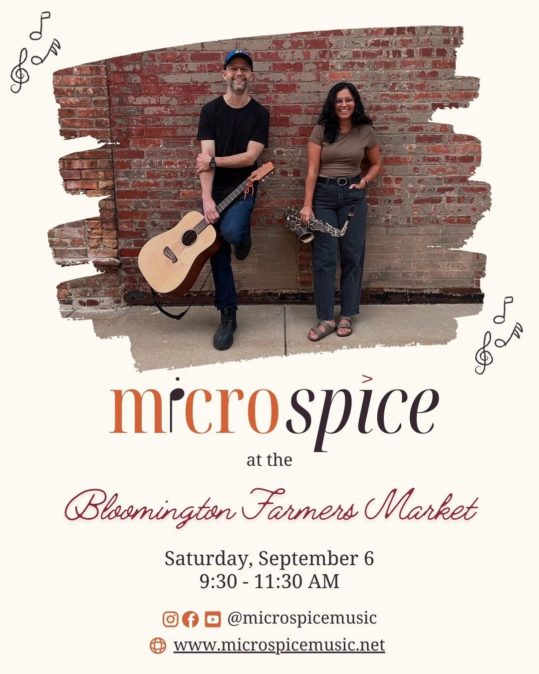 Start your Saturday morning with some fresh tunes 🎶✨
We&rsquo;ll be at the @bloomingtonmarket  tomorrow from 9:30&ndash;11:30am &mdash; stop by, grab some coffee, and hang with us while you shop local!
