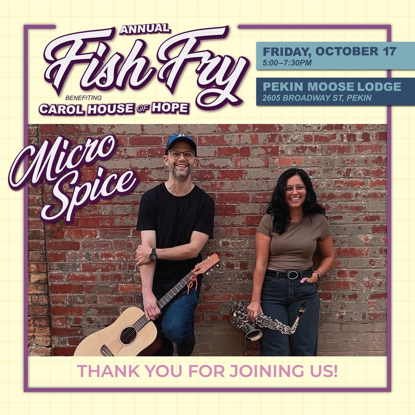 We are looking forward to providing musical entertainment at this evening&rsquo;s fundraiser. See you there!