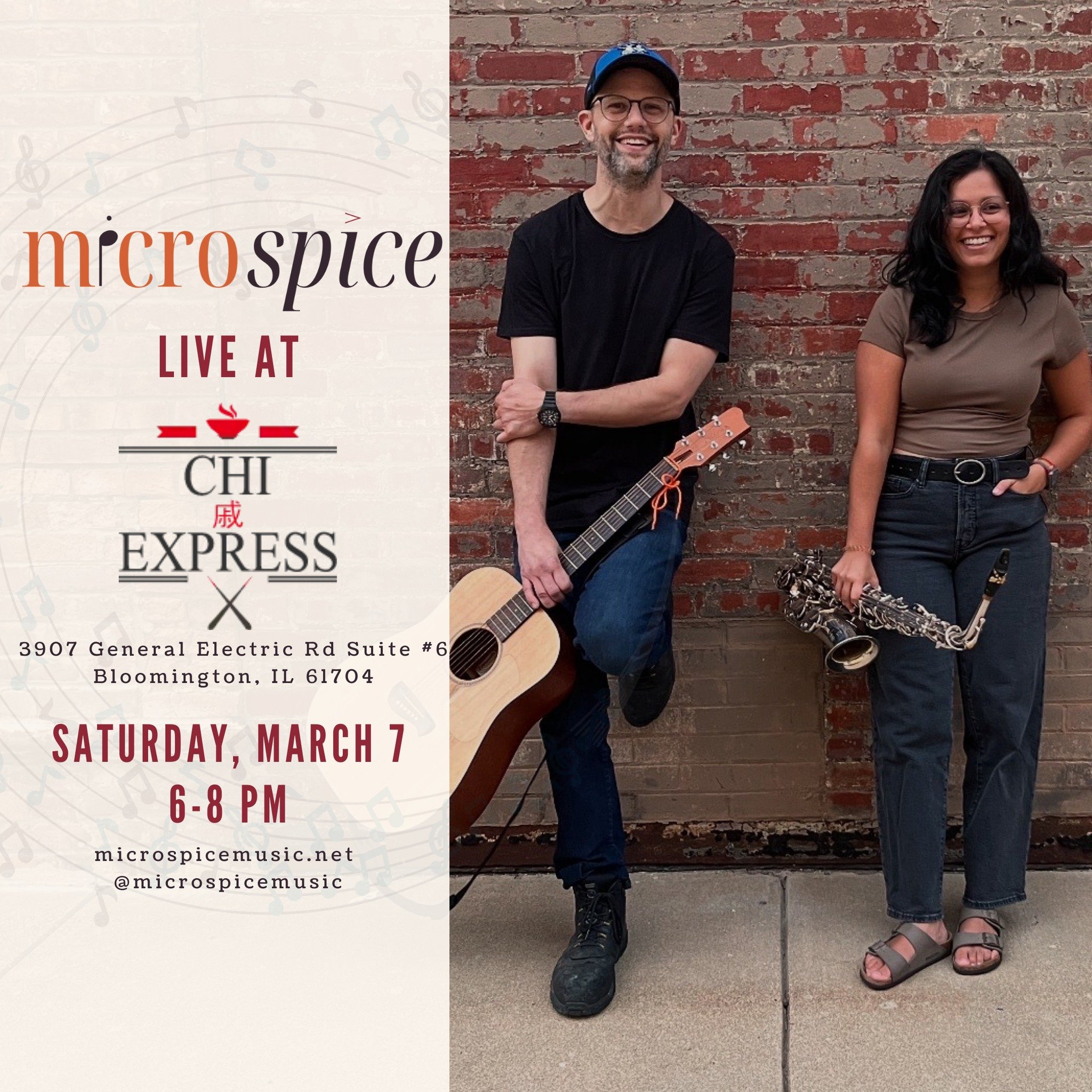 🍜🎶 Catch us at Chi Family Express this Saturday, March 7th - warm vocals, smooth guitar, and serene sax bringing your favorite songs to life (with a twist). Delicious Chinese food, live music, no better way to spend your night.

 #guitar #vocalist 