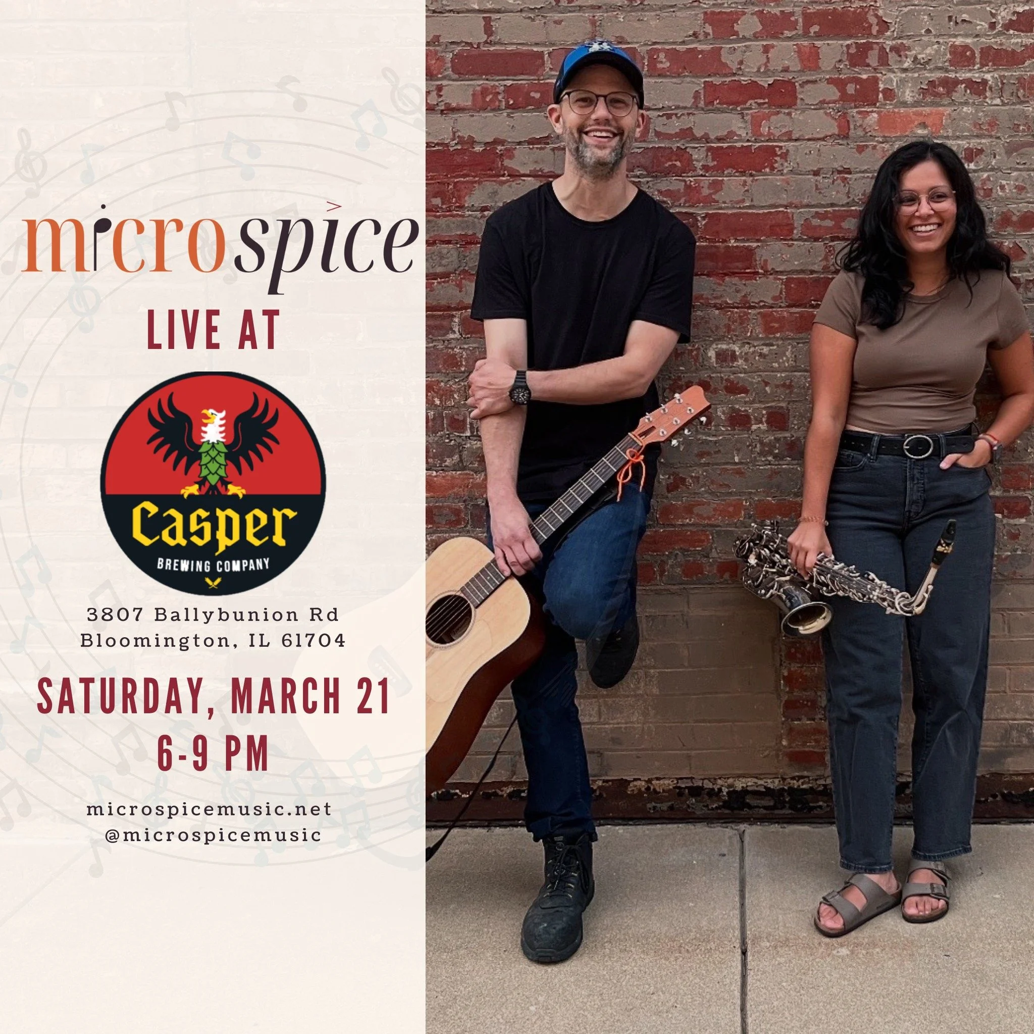 🍻🎶 Live music at Casper Brewing this Saturday, 6-9pm! We're back at it playing laid-back versions of songs you know and love with vocals, guitar, and some fun sax moments. Come grab a beer and hang.

 #vocalist #guitar #acoustic #saxophone #localbr