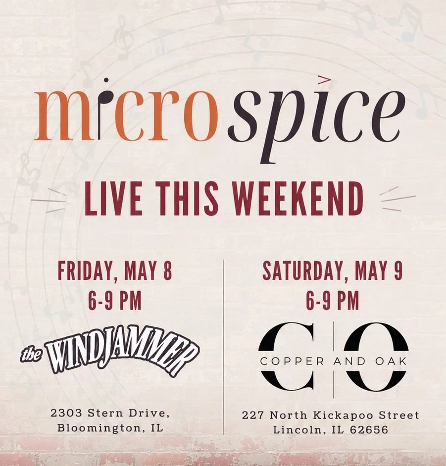 You&rsquo;ve got two chances to catch us live this weekend! Both days we are playing 6-9. Friday we are at &ldquo;home&rdquo; in Bloomington at the Windjammer, and Saturday we travel down to Copper &amp; Oak in Lincoln.

As always, we are so grateful