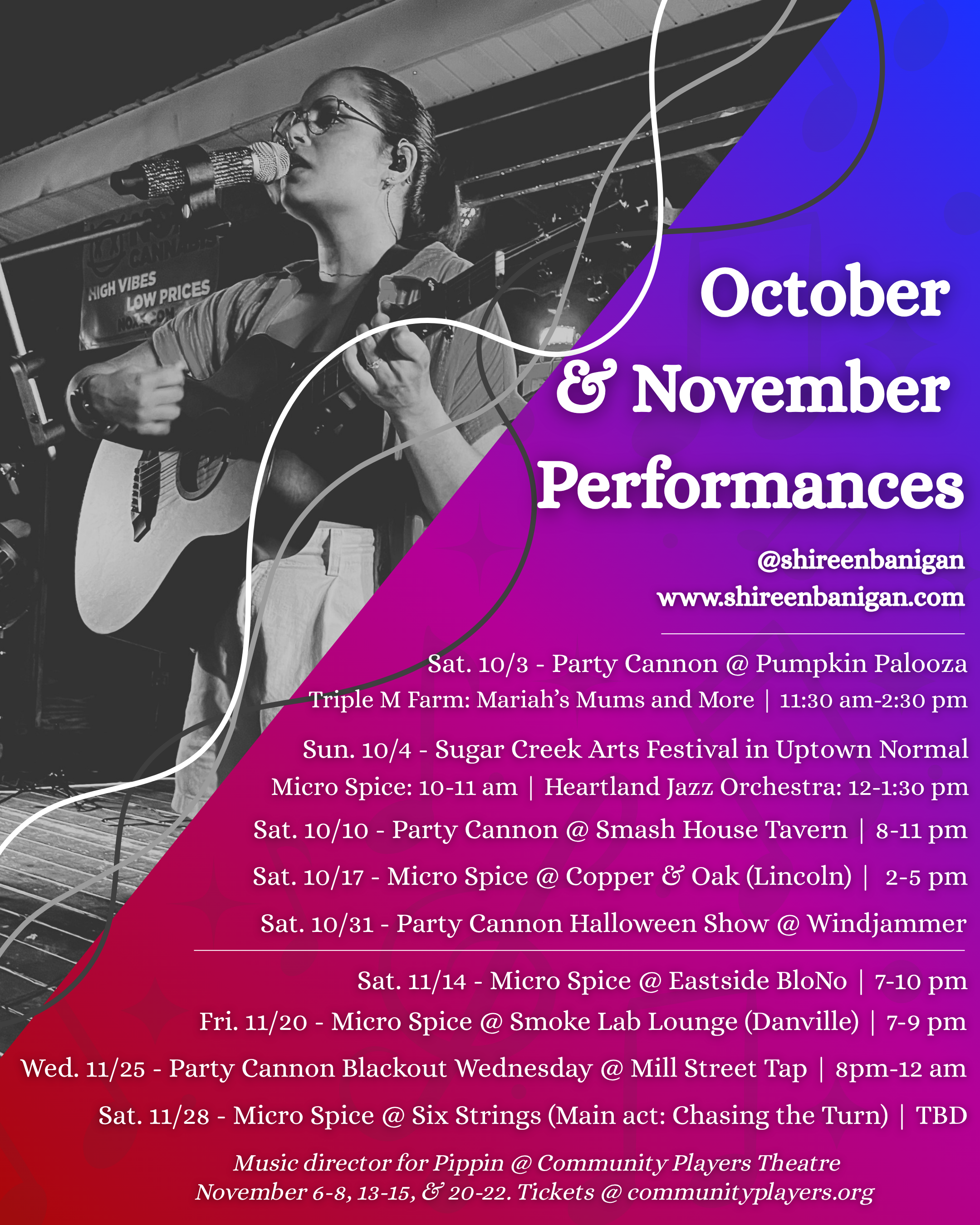 October and November 2026 performances