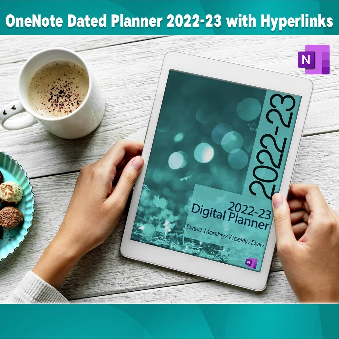 Onenote Cover Page Store 1 — OneNote Teal Digital Planner