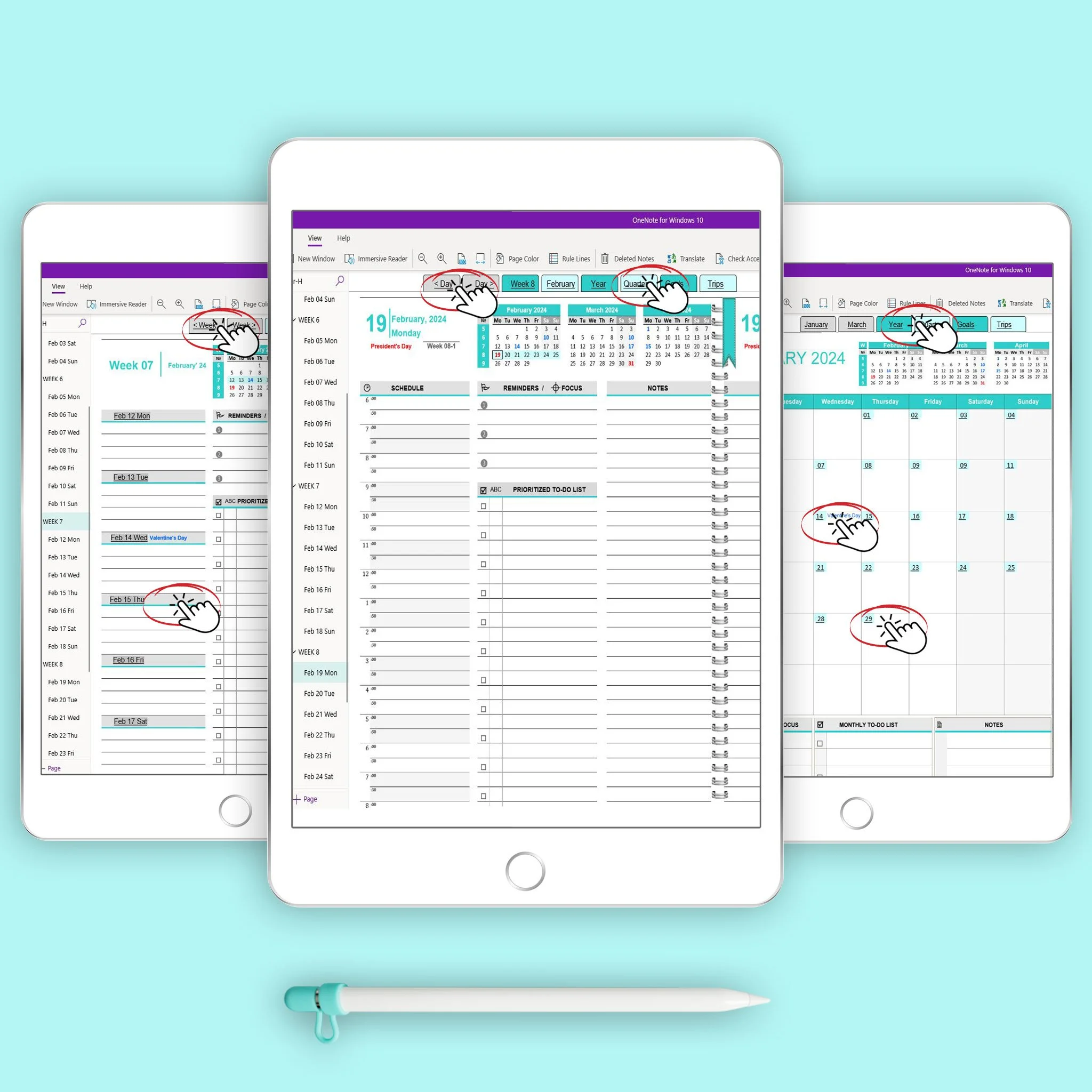 OneNote Teal Digital Planner