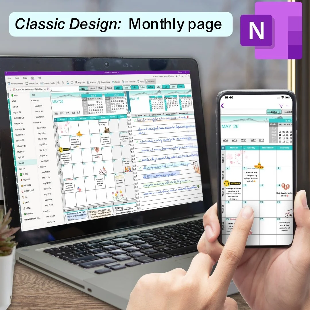 Monthly Page Classic Design Example Laptop Handwritten Page.jpg