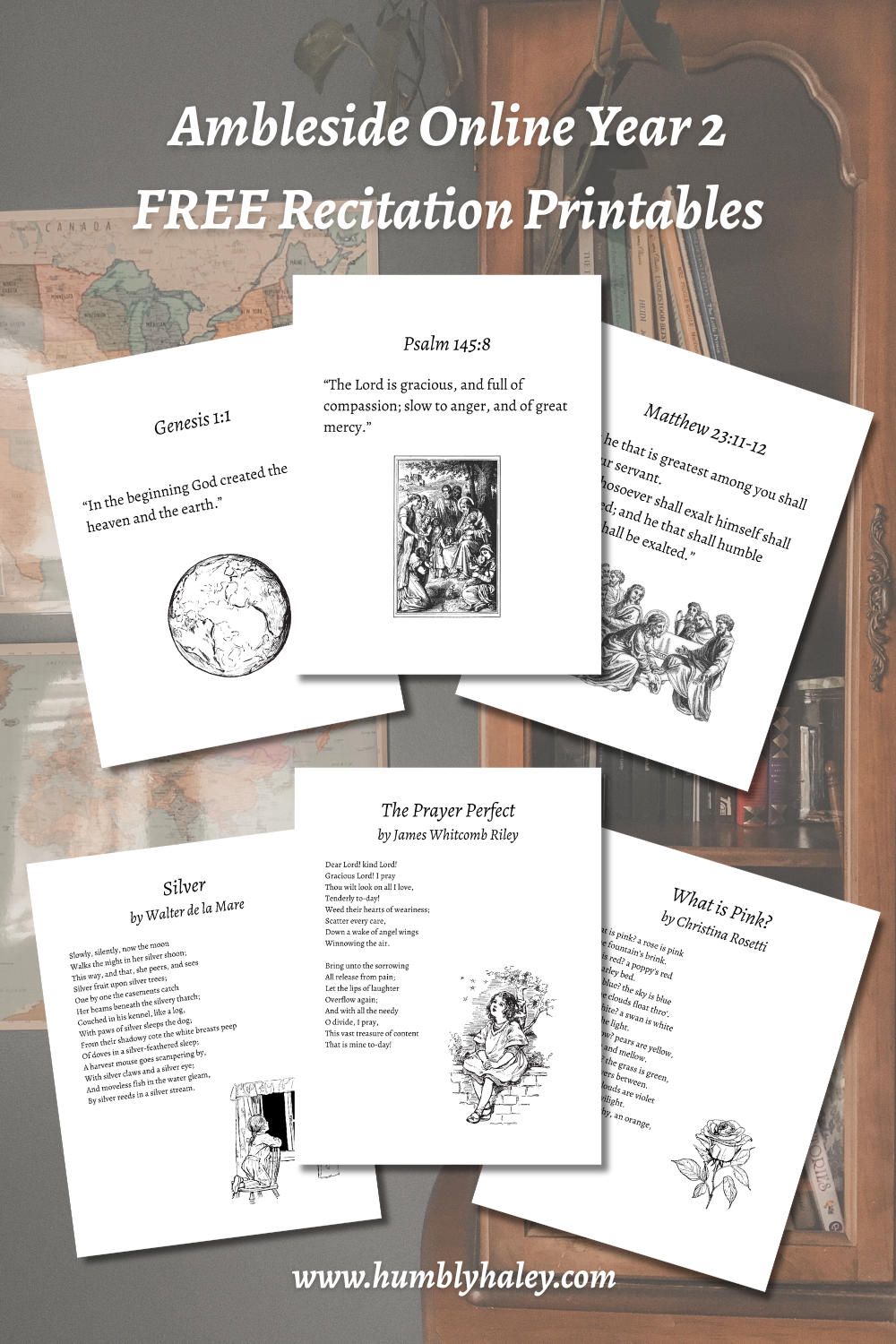 Ambleside Online Year Two Recitation Printables (free)