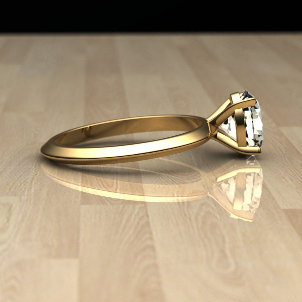 Knife edge solitaire engagement ring rendering