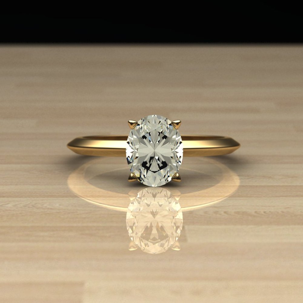 yellow gold diamond engagement ring rendering