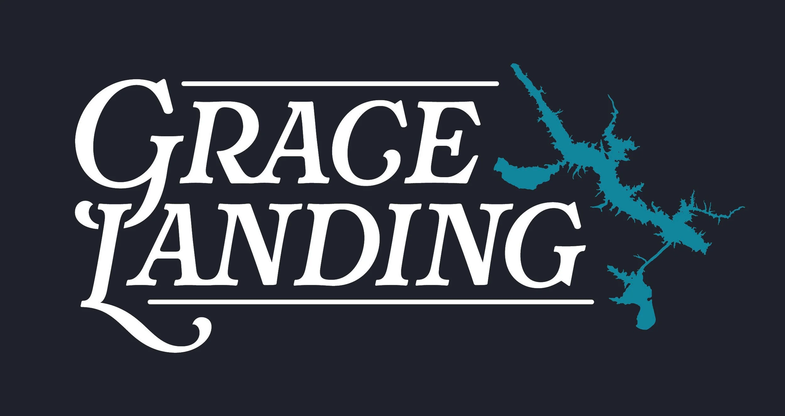 Logo for Grace Landing with the text 'Grace Landing' and a stylized map of Texas on a dark background.