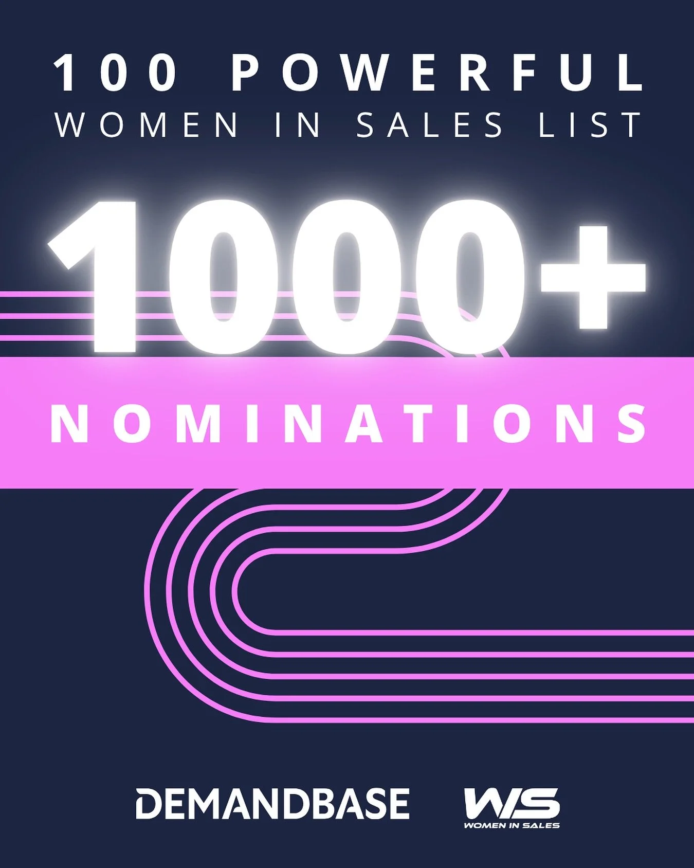 1,000+ nominations!!! 🤯 

Our team was absolutely blown away with how many nominations all of you submitted for the 2025 100 Powerful Women in Sales List with Demandbase

We received almost double the amount of nominations in 2025 than we did in 202