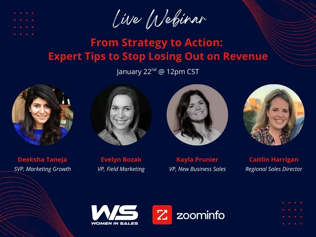 Women in Sales and ZoomInfo are BACK! We have an incredible lineup of 2026 events to announce. and our first one is officially live!

💰 From Strategy to Action: Expert Tips to Stop Losing Out on Revenue💰

Sales and Marketing execution is broken. Th