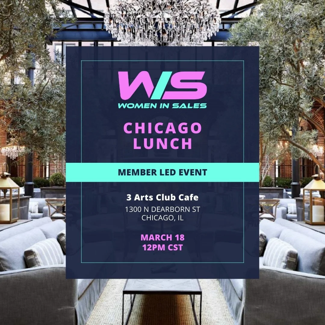 Calling all Chicago Women in Sales! 📣📣📣

Join Women in Sales on March 18th to network with other local members! 

Enjoy great conversations, food, and drinks at 3 Arts Club Cafe at RH Chicago ❤️

This event is open to all women in sales/sales adja
