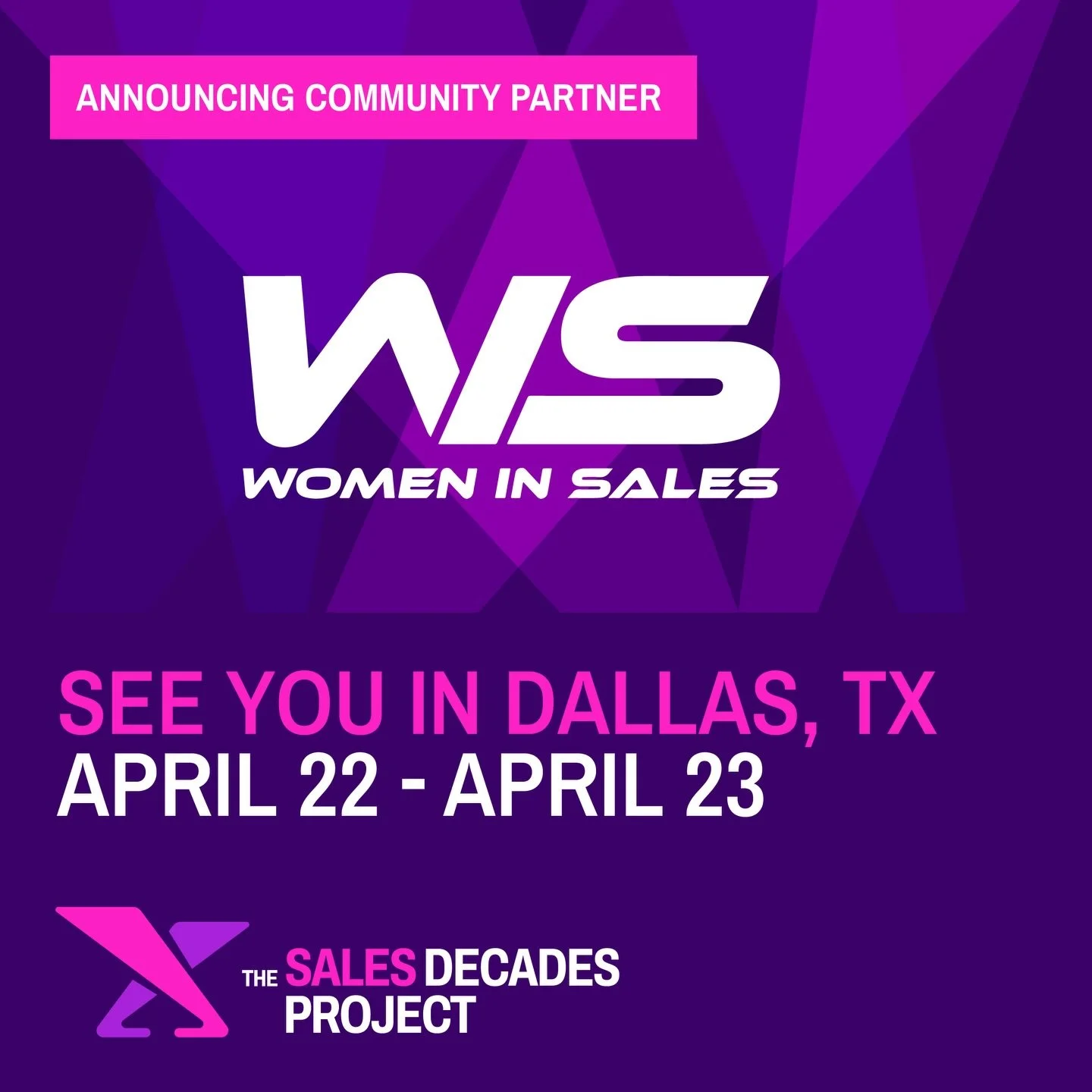 Women in Sales is proud to announce we are a Community Partner for Lori Richardson&rsquo;s The Sales Decades Project event!

Taking place April 22-23 in Dallas, this event honors the trailblazing women in B2B sales ❤️

Hear more about The Sales Decad