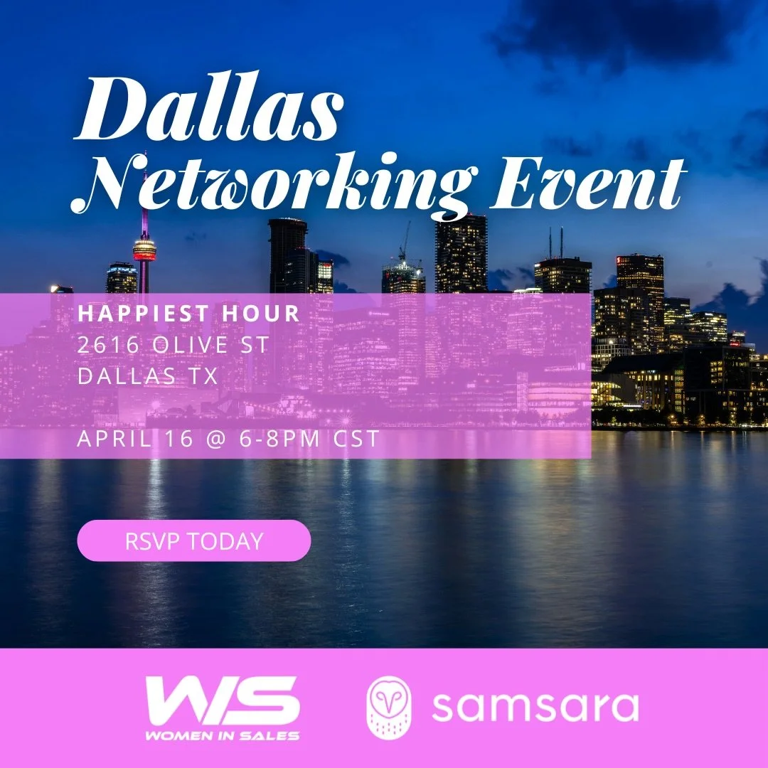 Calling all Dallas Women in Sales!!! 📣 📣 📣

Women in Sales and Samsara are teaming up to bring you a Happy Hour on Thursday, April 16th!

This is a fantastic opportunity to connect with fellow women in the sales industry, discuss industry trends, 