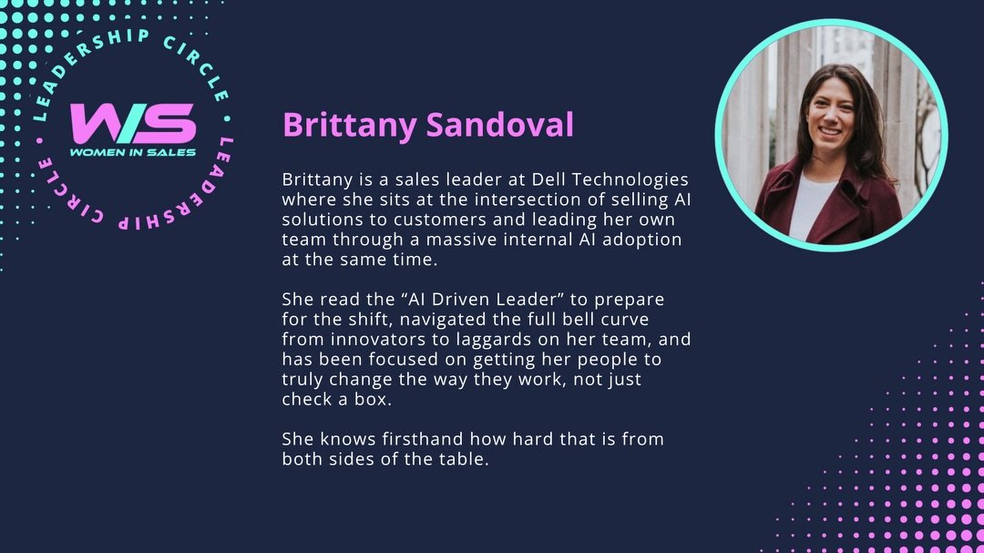 Yesterday the Women in Sales Leadership Circle tackled AI. And not the way everyone else is talking about it.

No &ldquo;you need to be using AI&rdquo; LinkedIn take. No tool demo. Just two leaders who have been in the thick of it sharing what is act