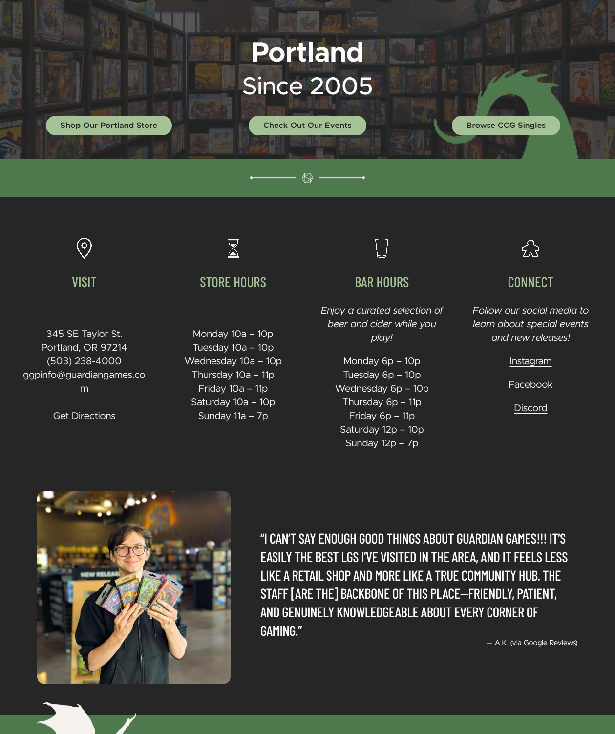 Incorporation of 5 star google reviews throughout the site design