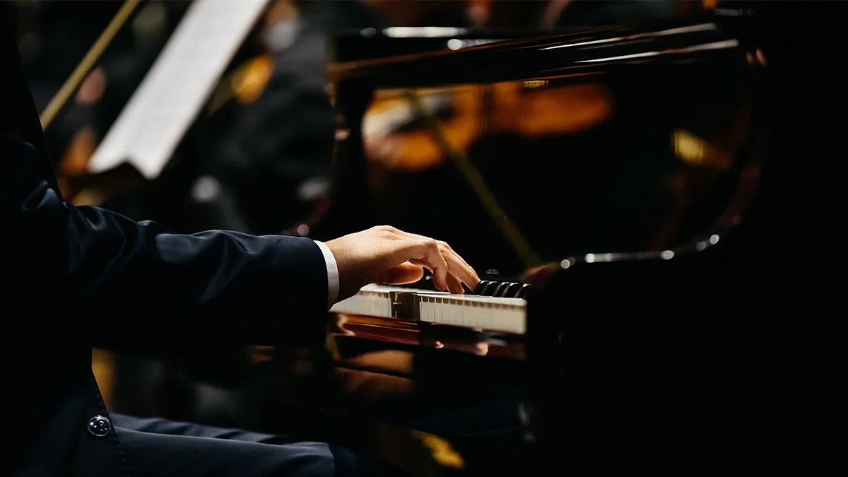 concert pianist performing on stage