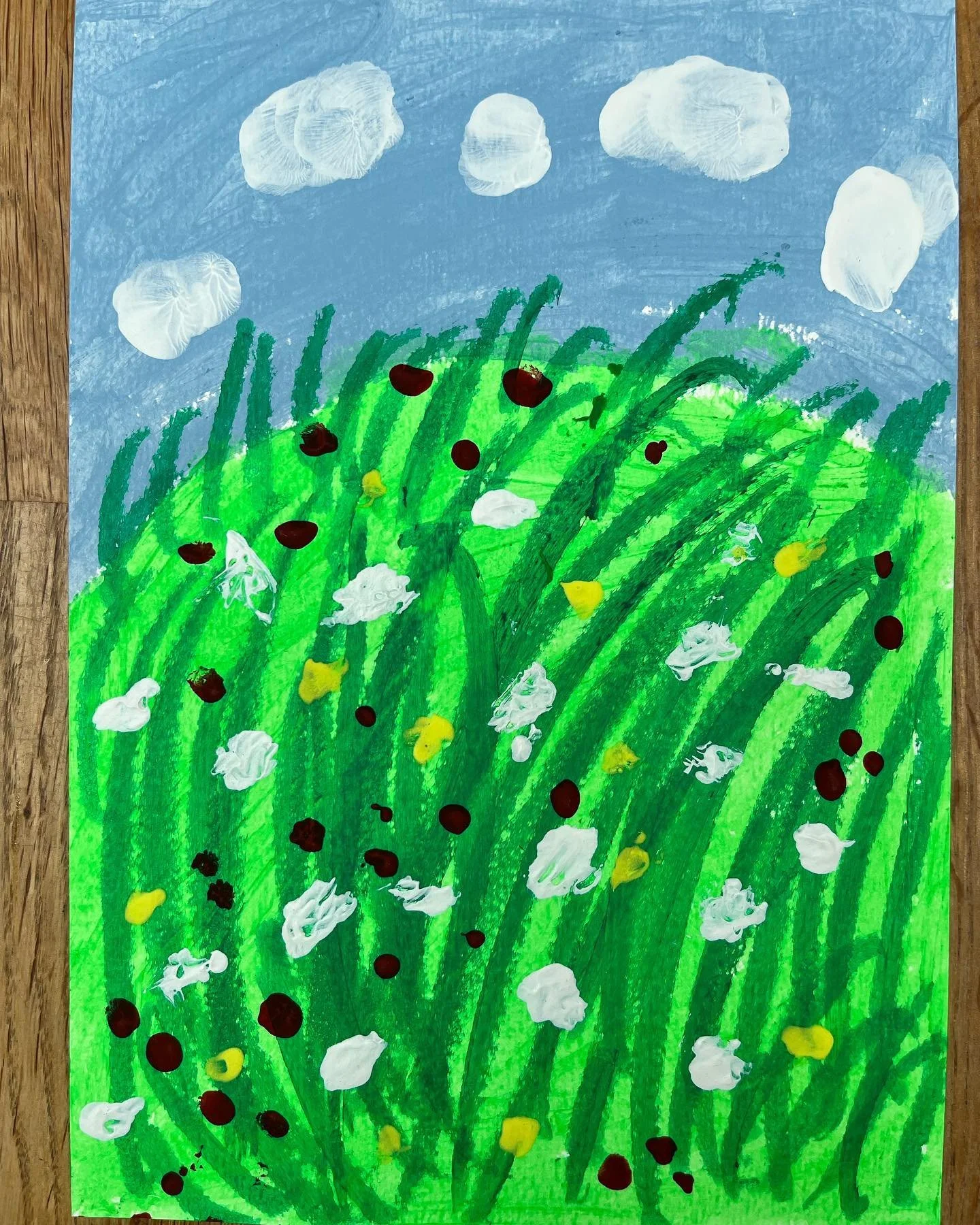 Summer meadows. Beautiful simple paintings by the children today.