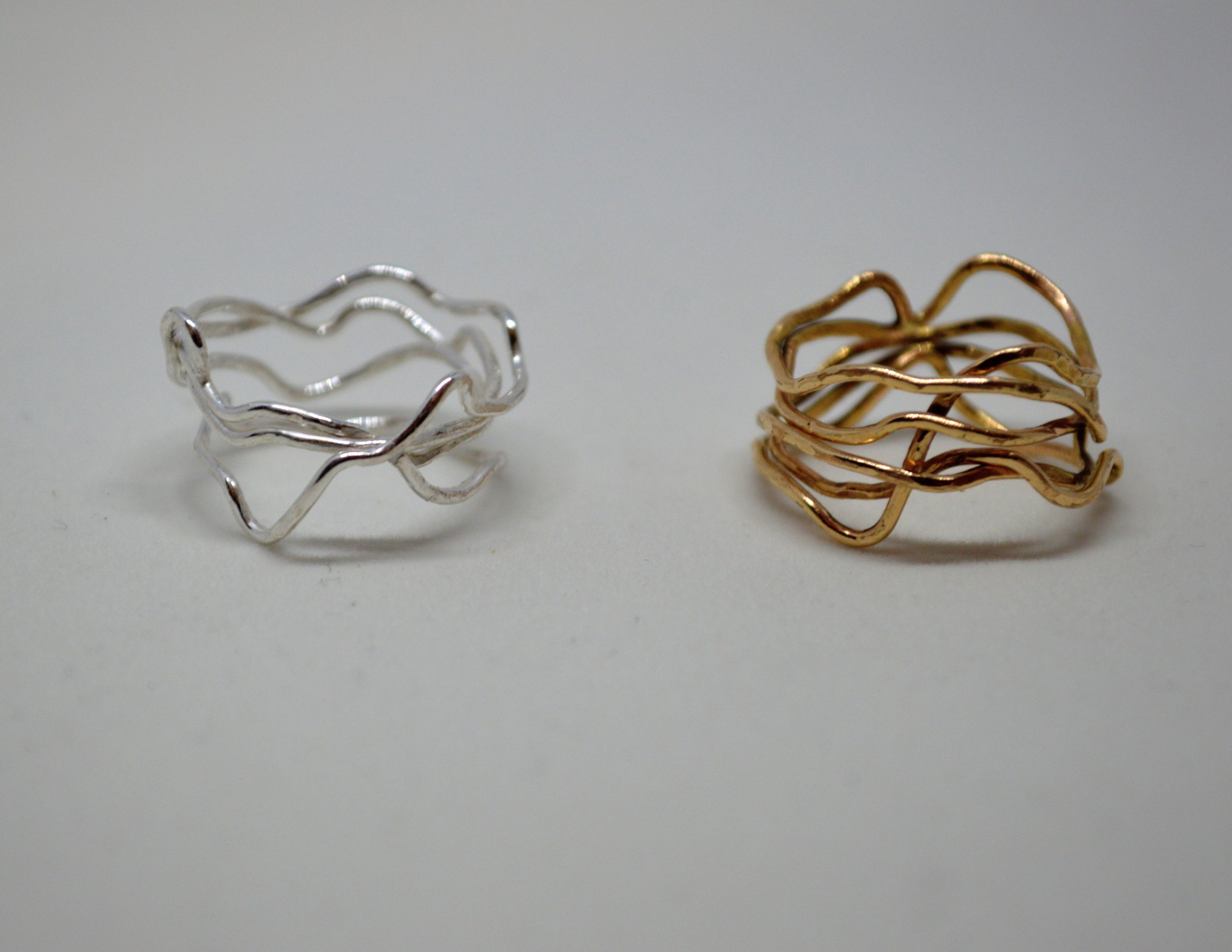 Organic Stacking Ring is Gold and Silver by Jungle and Jewels