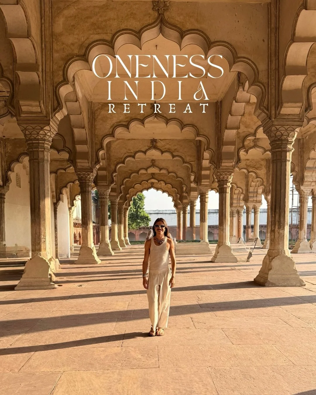 ONENESS INDIA 2027 🇮🇳

✨March 17-29✨

13 days through one of the most magical and spiritually rich places on Earth.

Together we&rsquo;ll witness the awe of the Taj Mahal, explore vibrant markets and ancient traditions, practice yoga in Rishikesh a