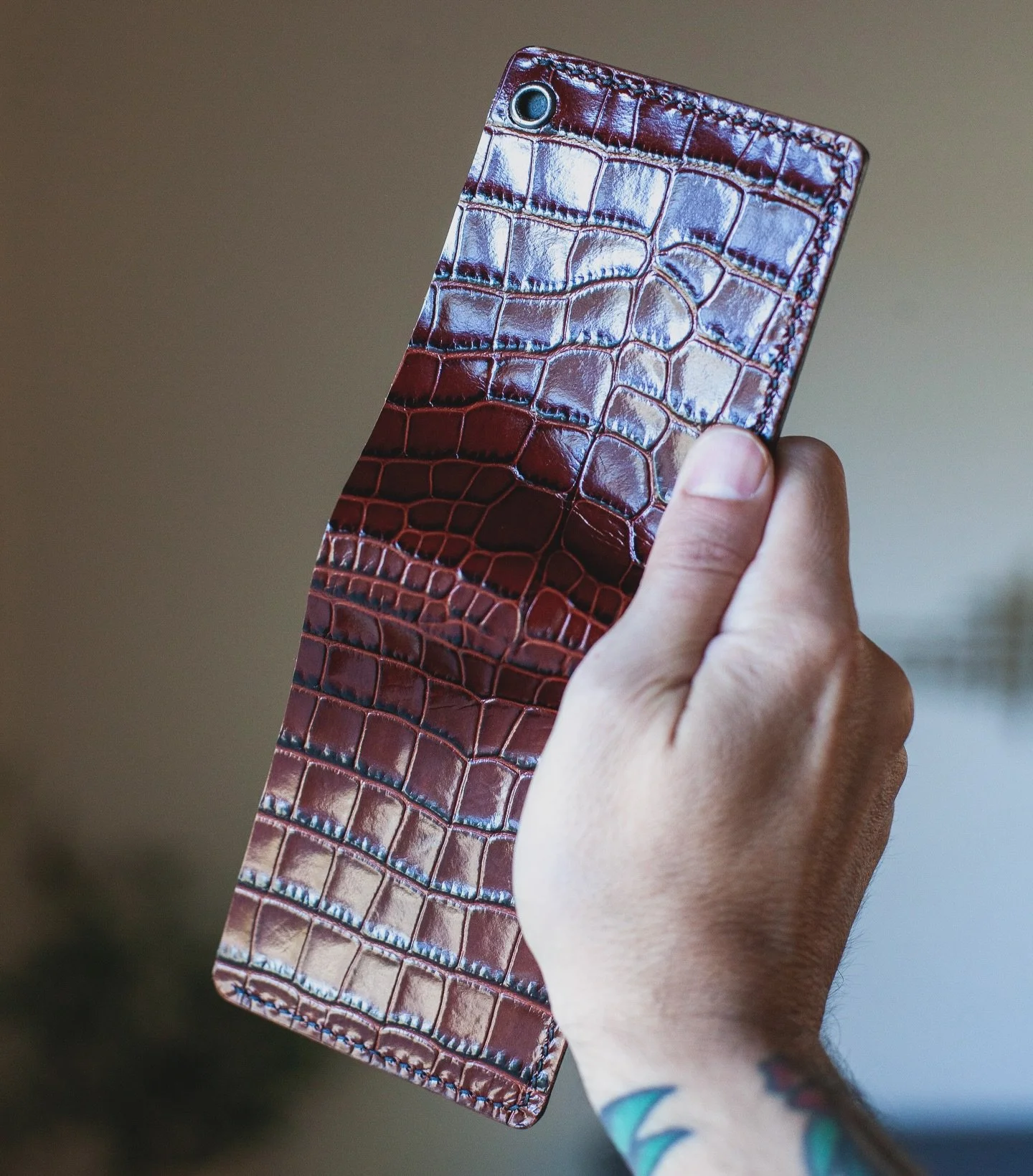 Some recent customs. Pueblo purple and embossed croc 🐊

#leatherwallet #leather #leathercraft #wallet #madeintheusa