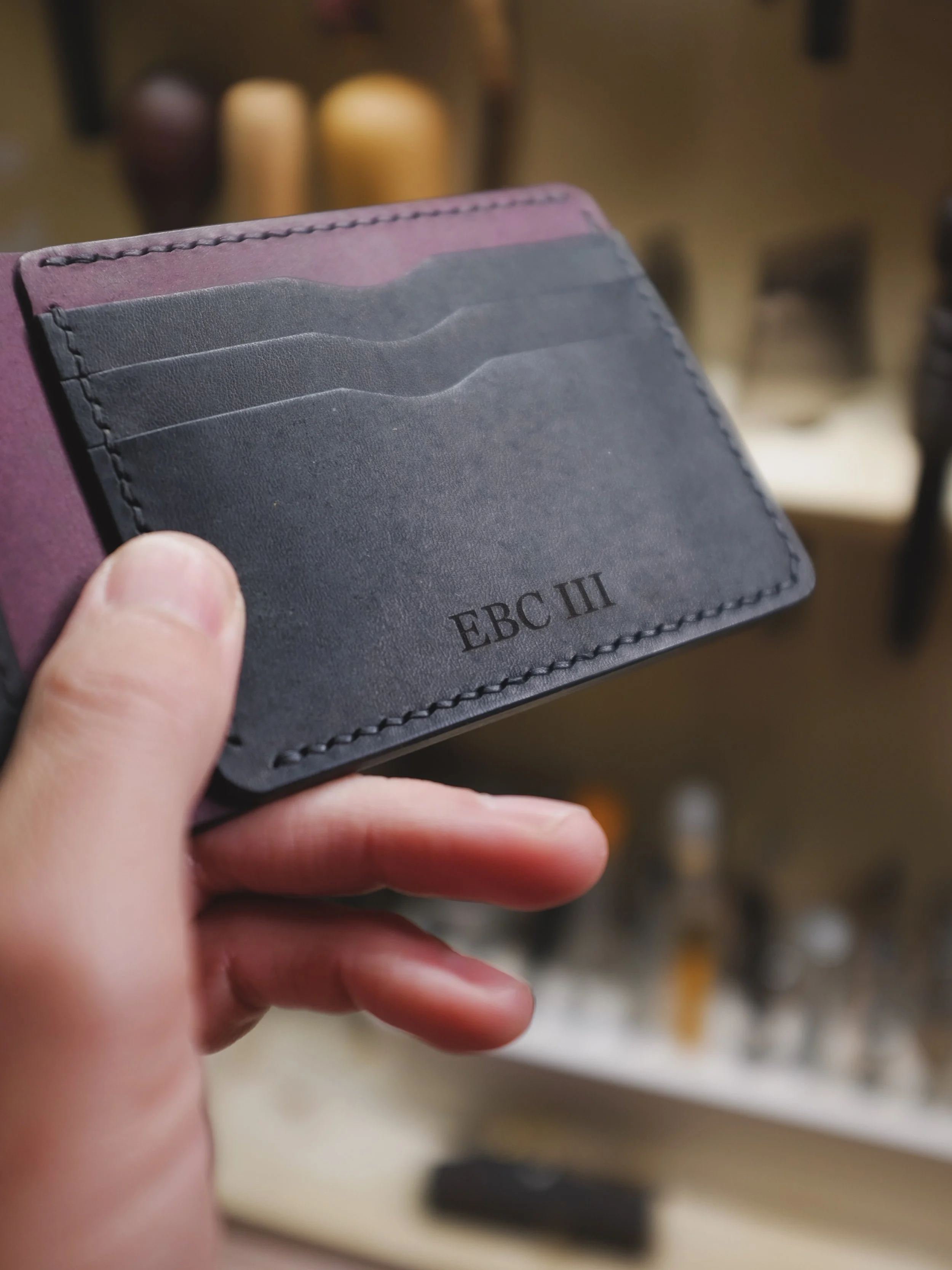 Some custom wallets I made this week. 🖤💜🧡

#leathercraft #customwallet #handmade #handstitched #puebloleather