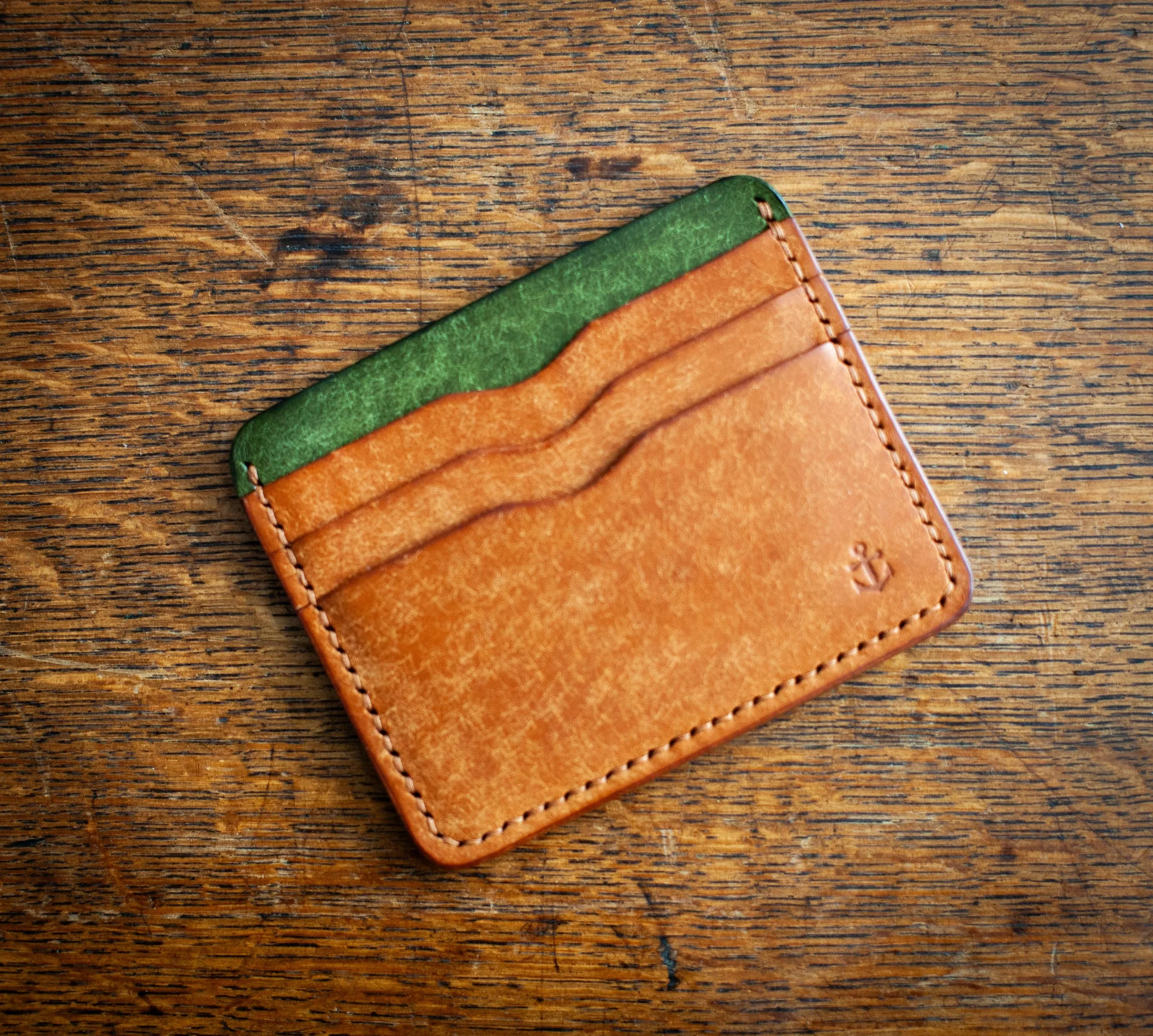 Green and Cognac Executive Card Holder