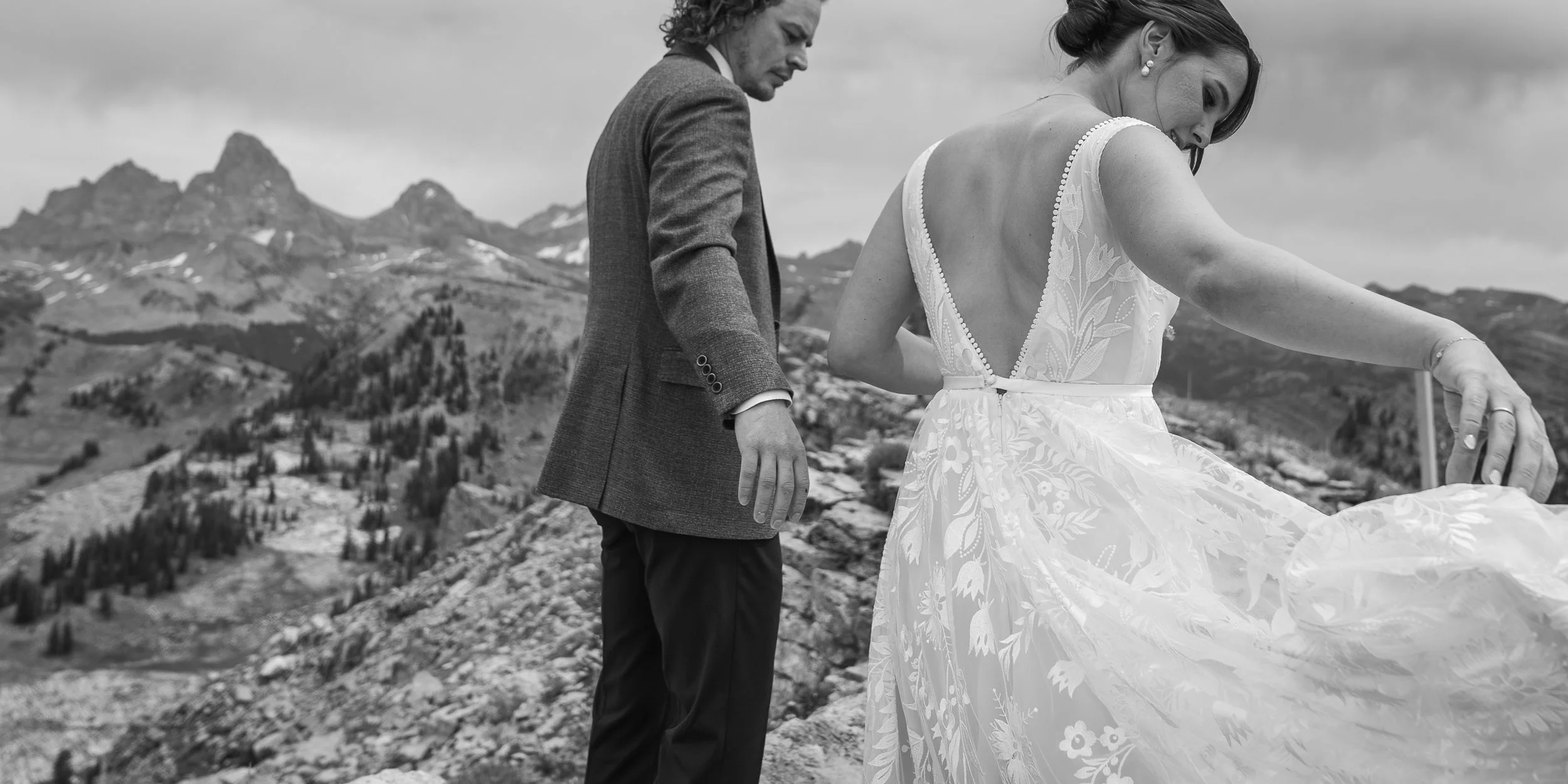 Dramatic wedding photography at Grand Targhee Resort