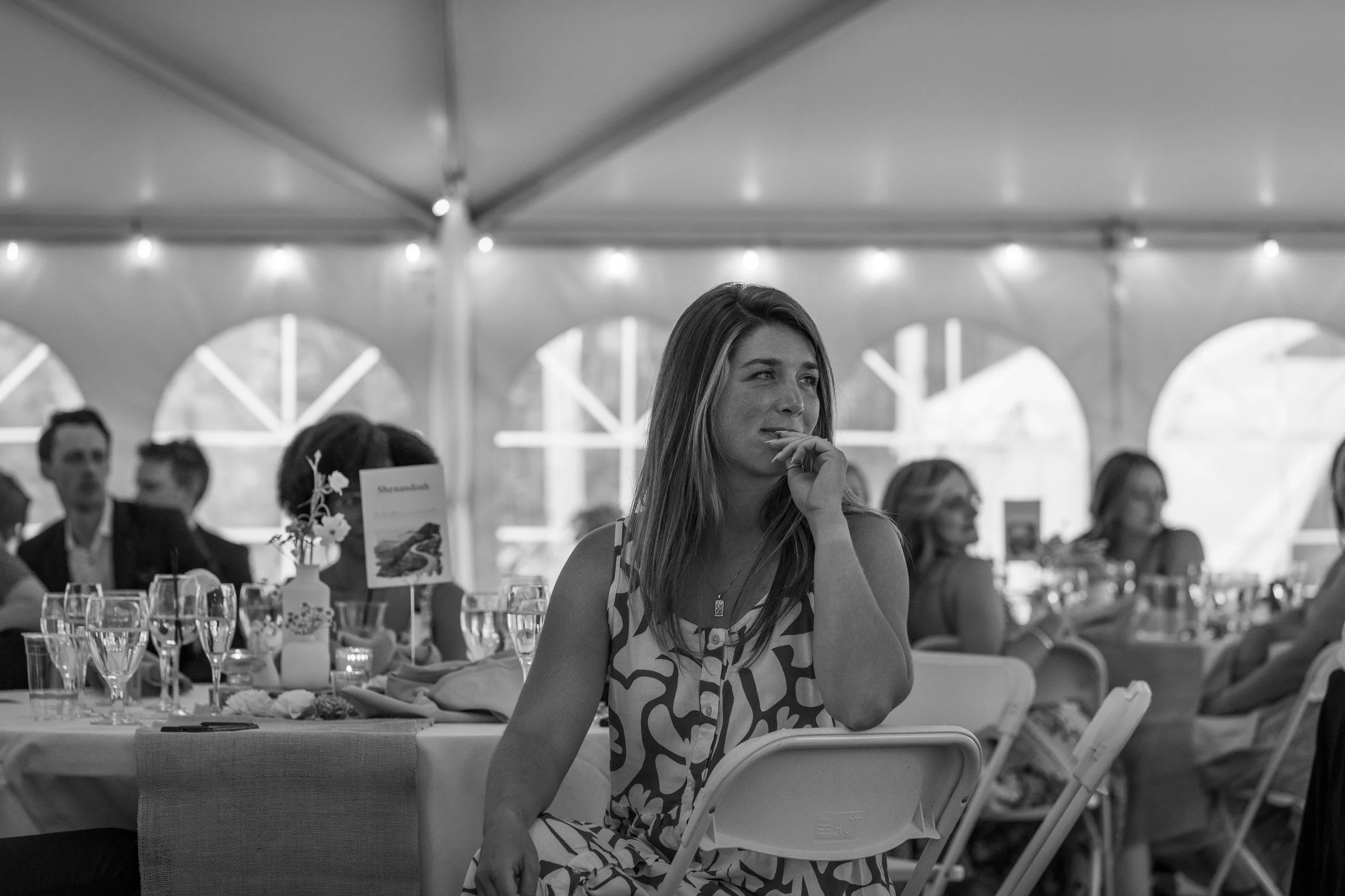 Grand Targhee Resort, documentary Wedding photography; guest with tears as she's watching the couple dance