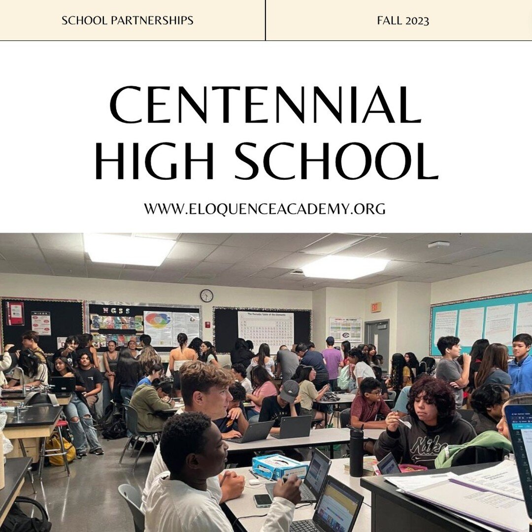 💡Spotlight of the Week💡

This week, we began our partnership with Centennial High School in Corona, California. To learn more about school partnerships, visit the link in our bio.
