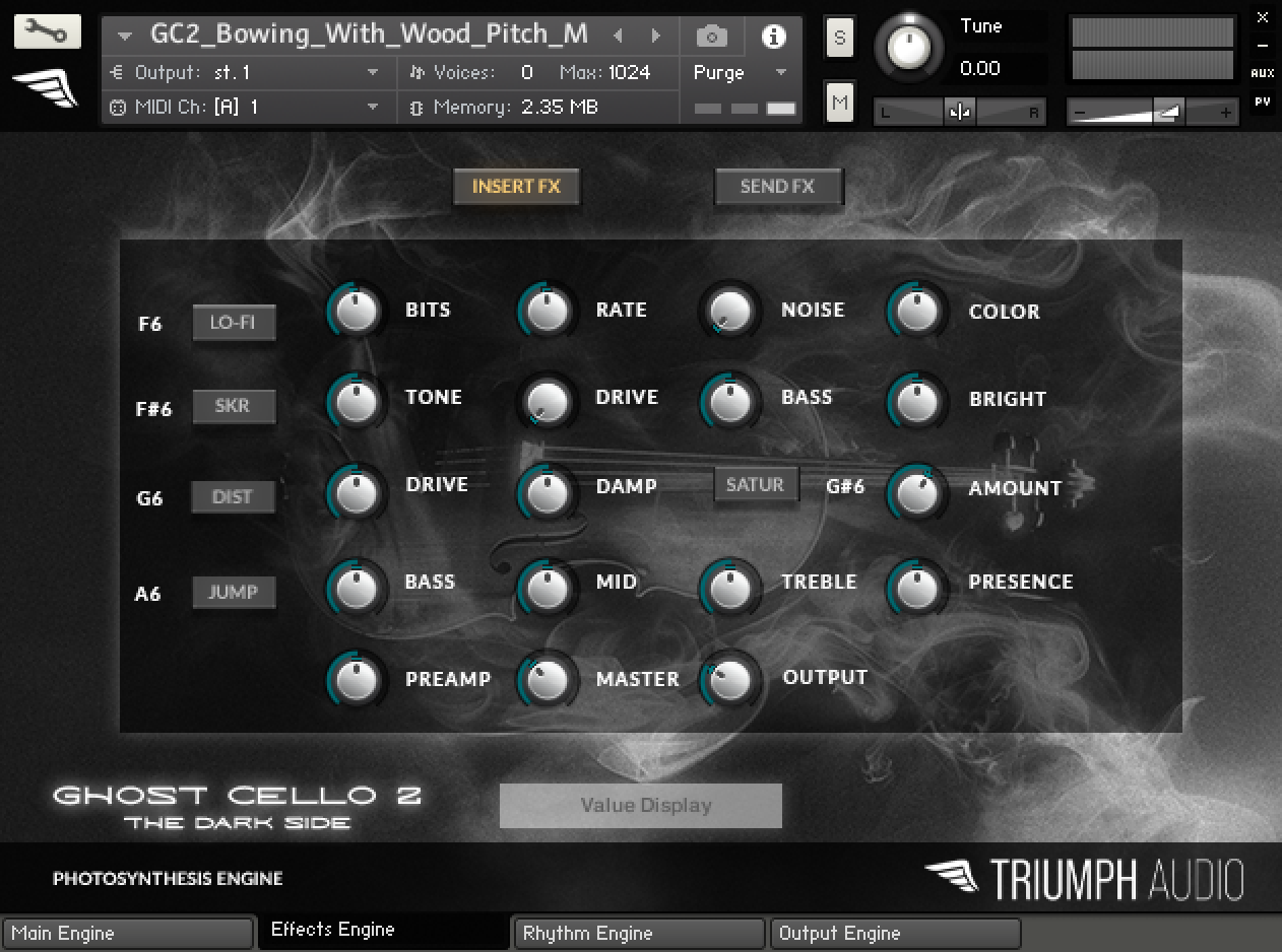 Our Triumph Audio Engine is part of all our sample libraries featuring pages of fx, step sequencers, LFO, filters, EQ and more. Powered by Kontakt.