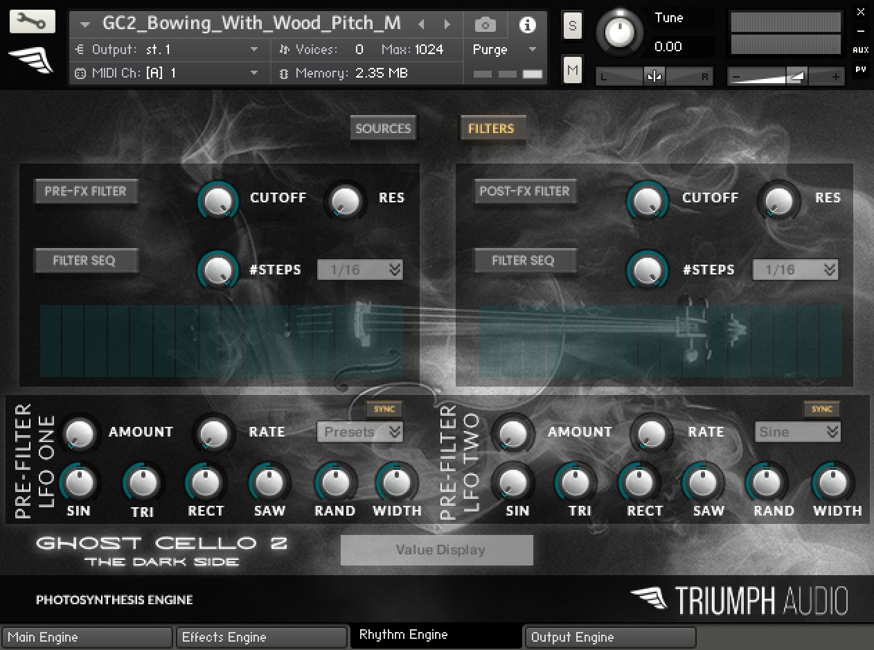 Our Triumph Audio Engine is part of all our sample libraries featuring pages of fx, step sequencers, LFO, filters, EQ and more. Powered by Kontakt.