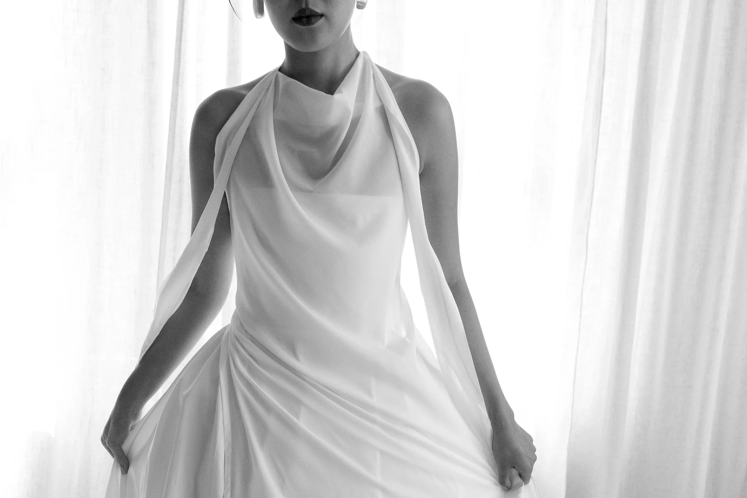 Bride wearing Owen Overlay + Owen dress by The Law at Kinfolk Bride