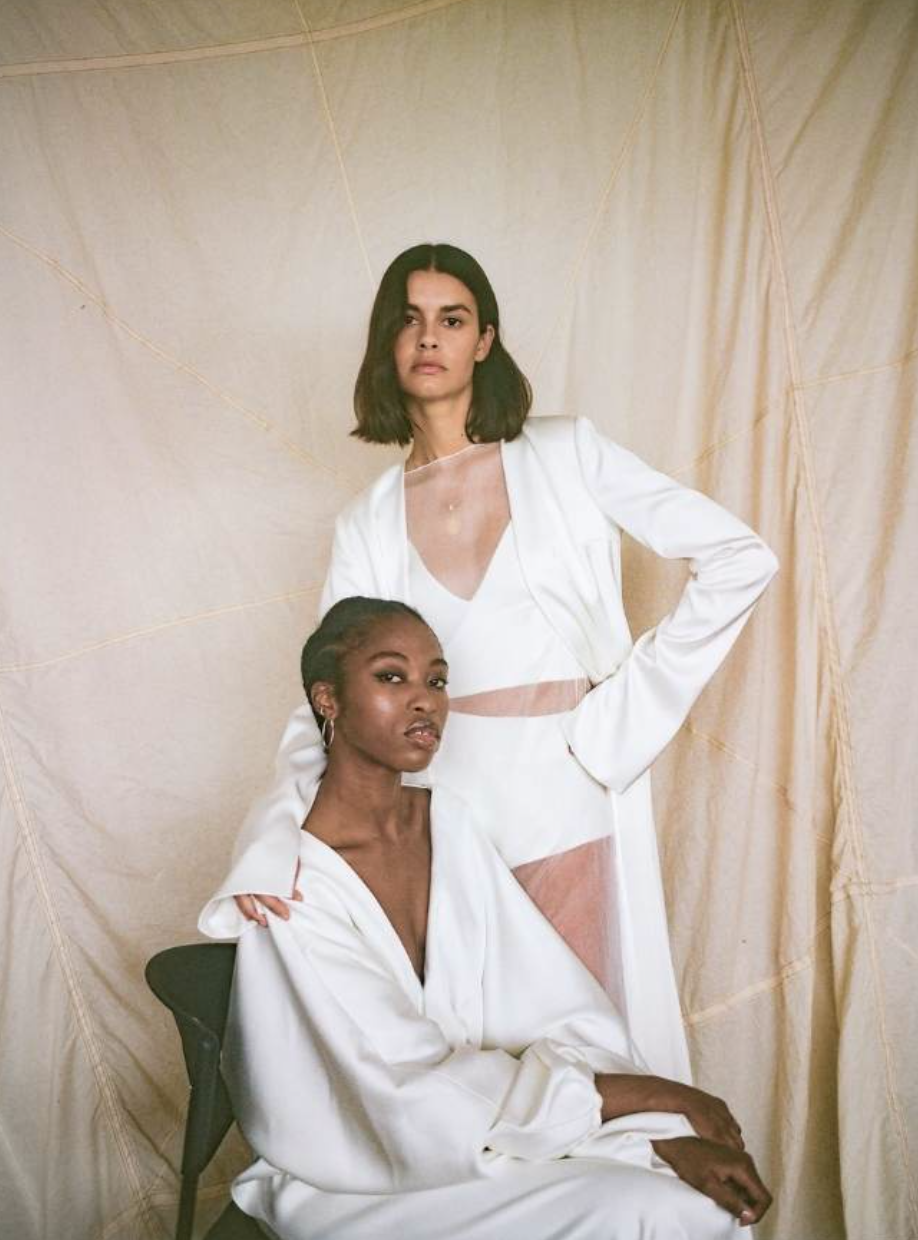 Two brides wearing Bon Bride at Kinfolk Bride Philly
