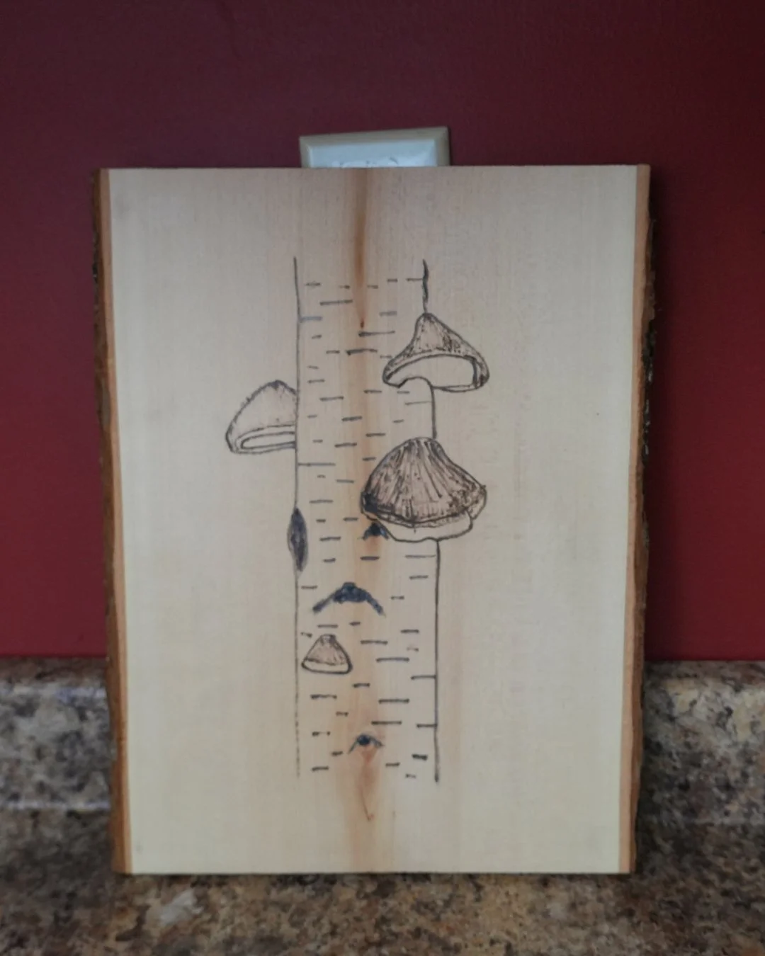 Birch Polypore Mushroom Woodburning Art