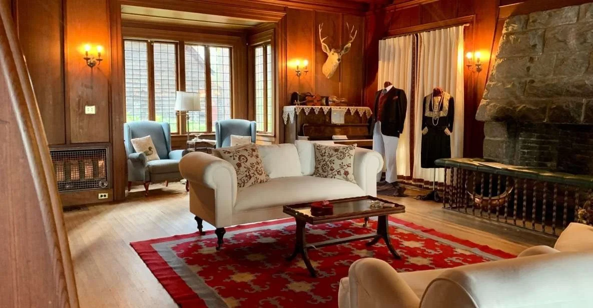 The living room inside the historic Pope House at the Tallac Historic Site.