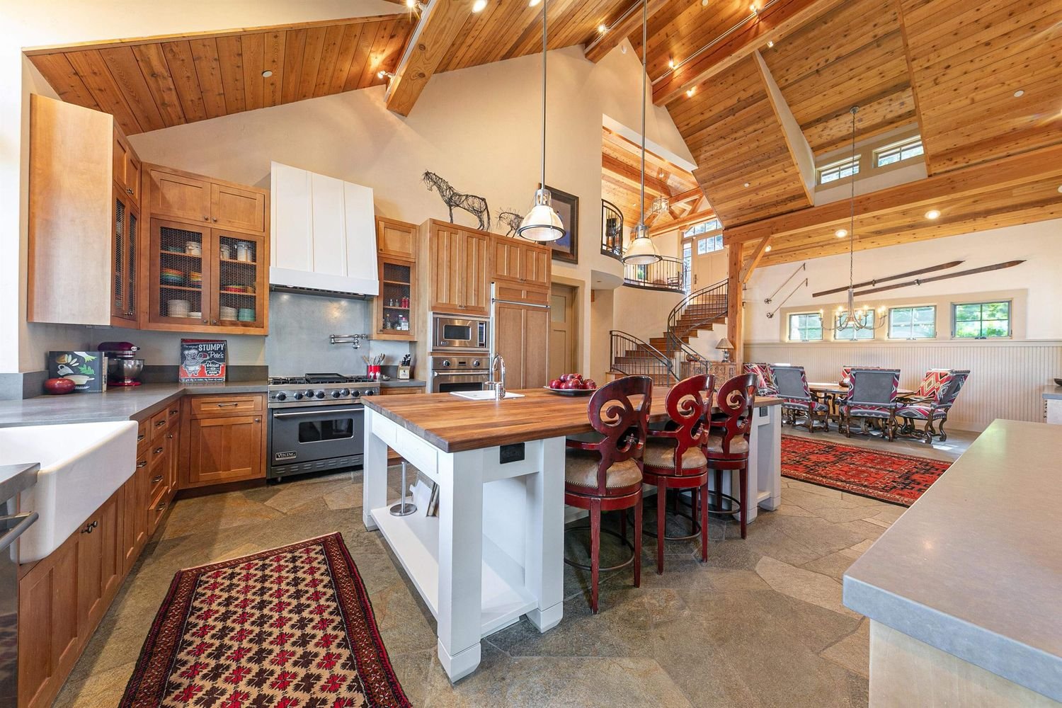 Vaulted kitchen and interior living space at 8747 Lakeside Dr in Rubicon Bay, per the listing.