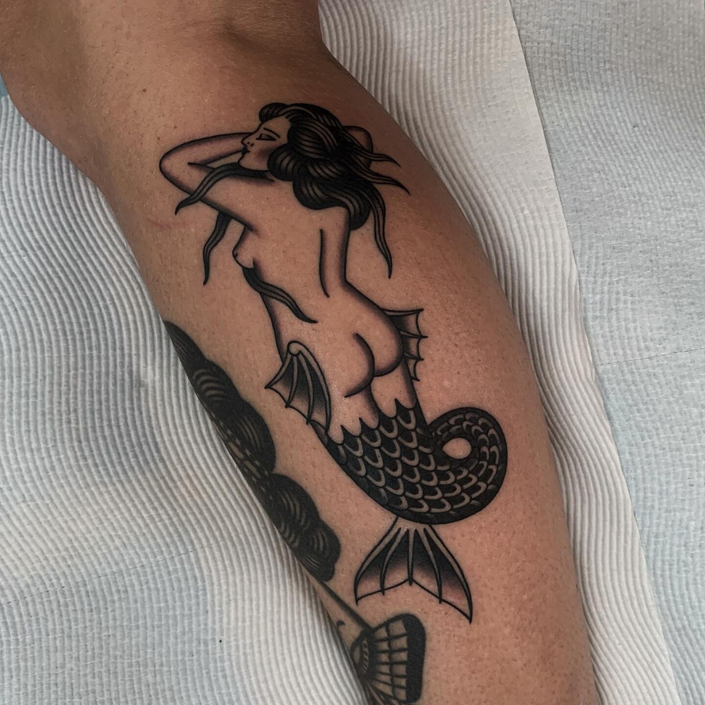 Mermaid I made today on good friend and amazing artist @stevieleatattoo thanks Stevo! 🖤