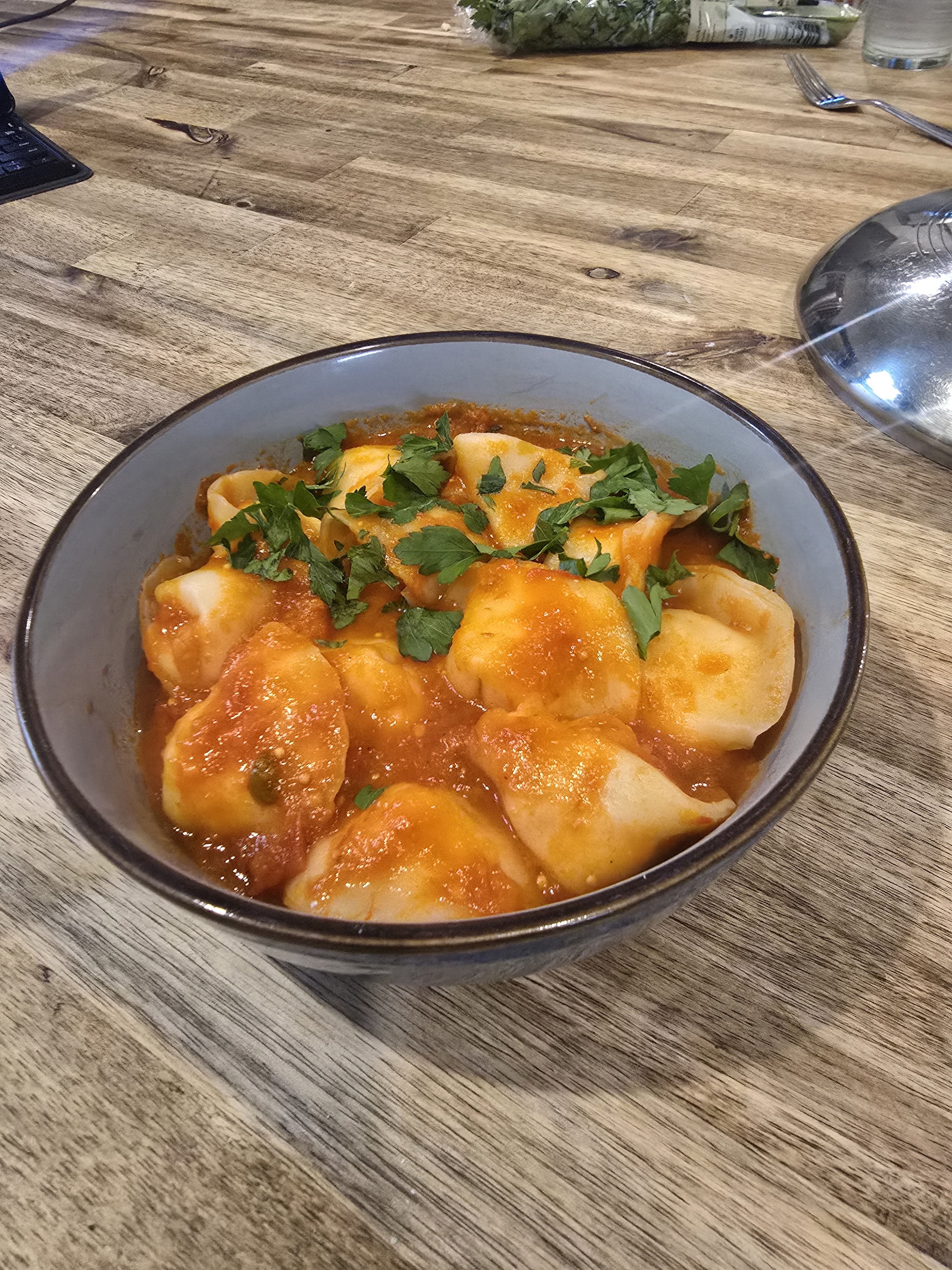 Prawn Tortellini with Smoky Spicy Scauce