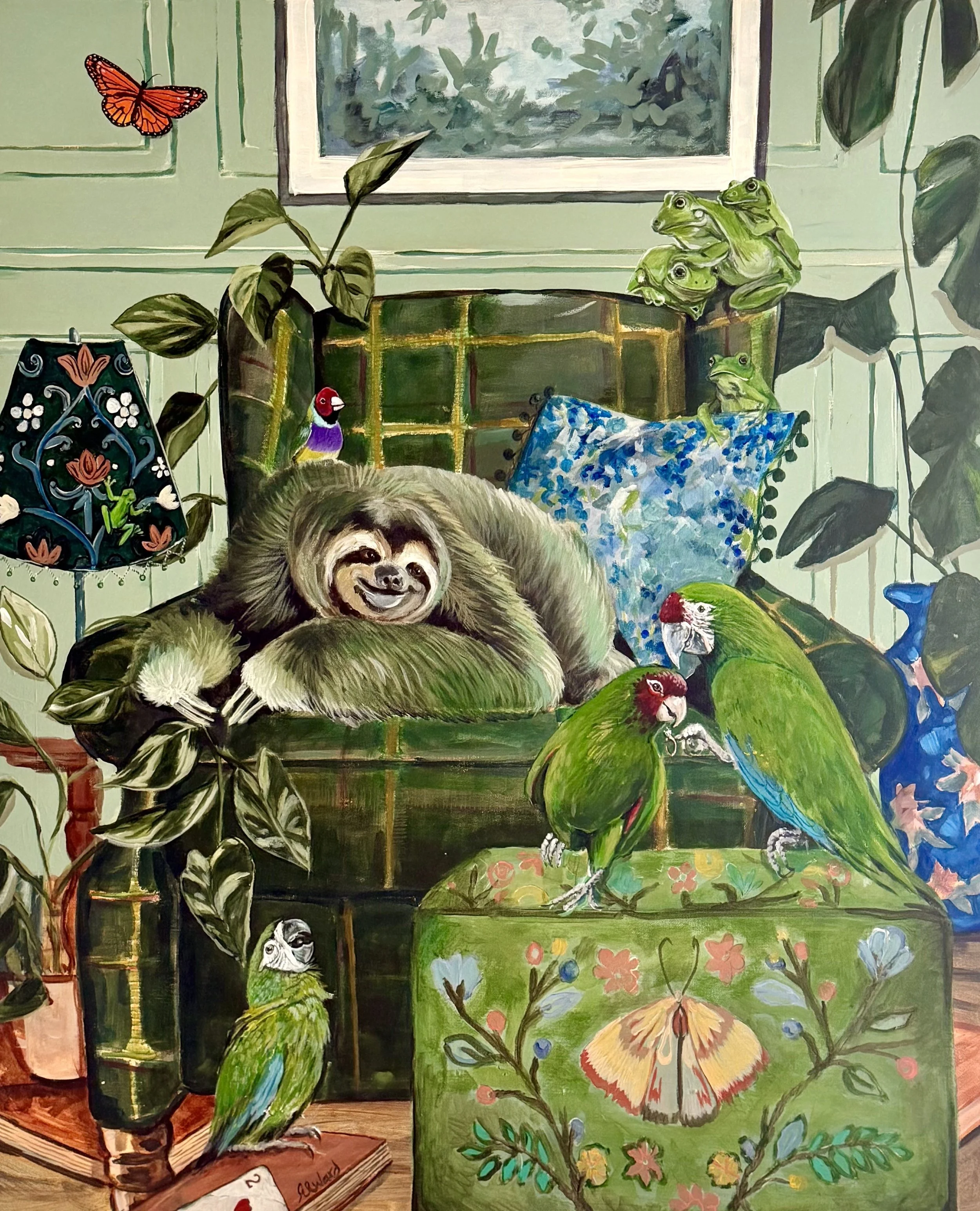 Emma Ward "The Green Room" 

Acrylic on Stretched Canvas	

91cm x 76cm $2,500
