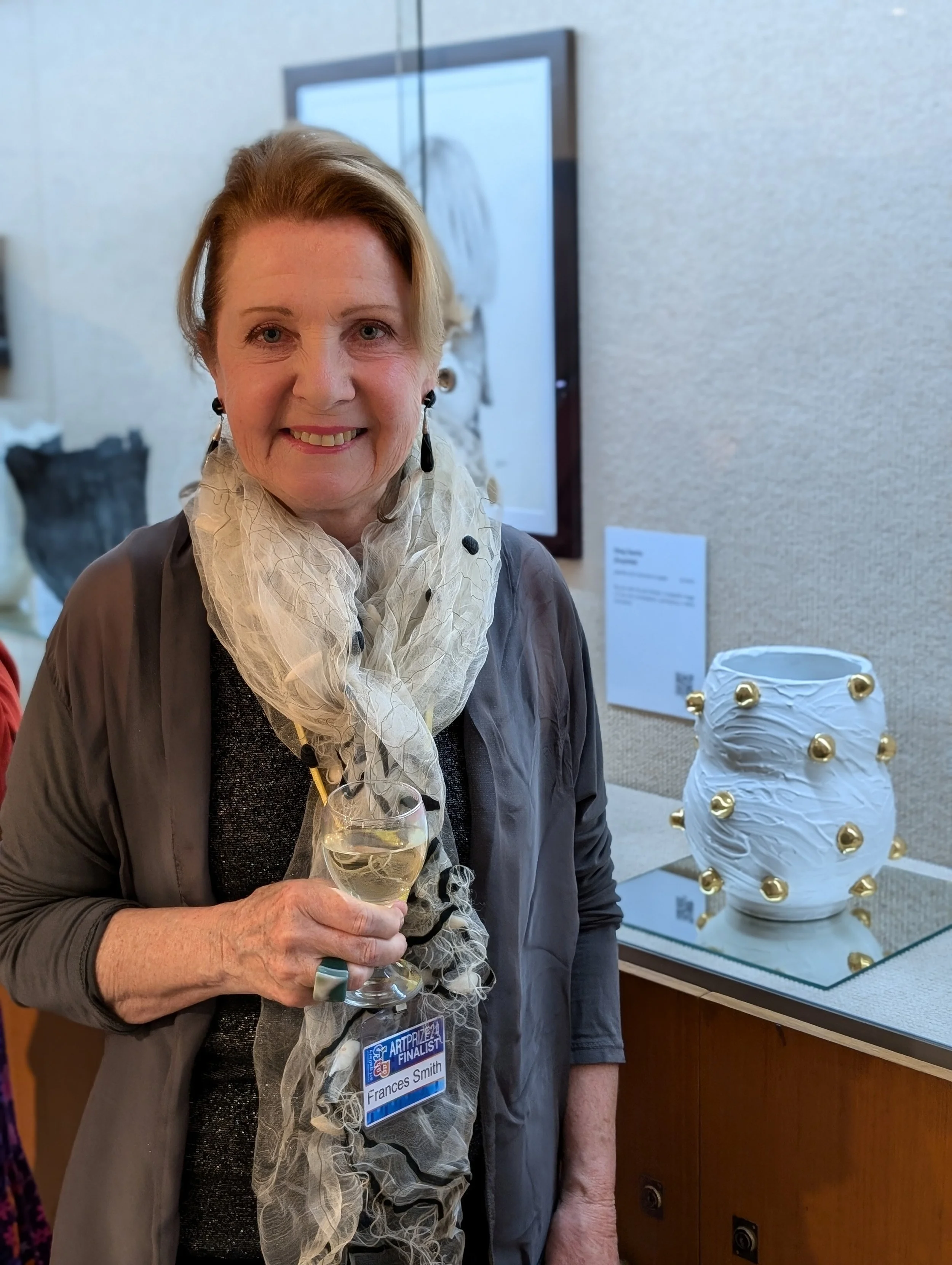 Frances Smith - Porcelain Earth Vessel with Golden Nubs
