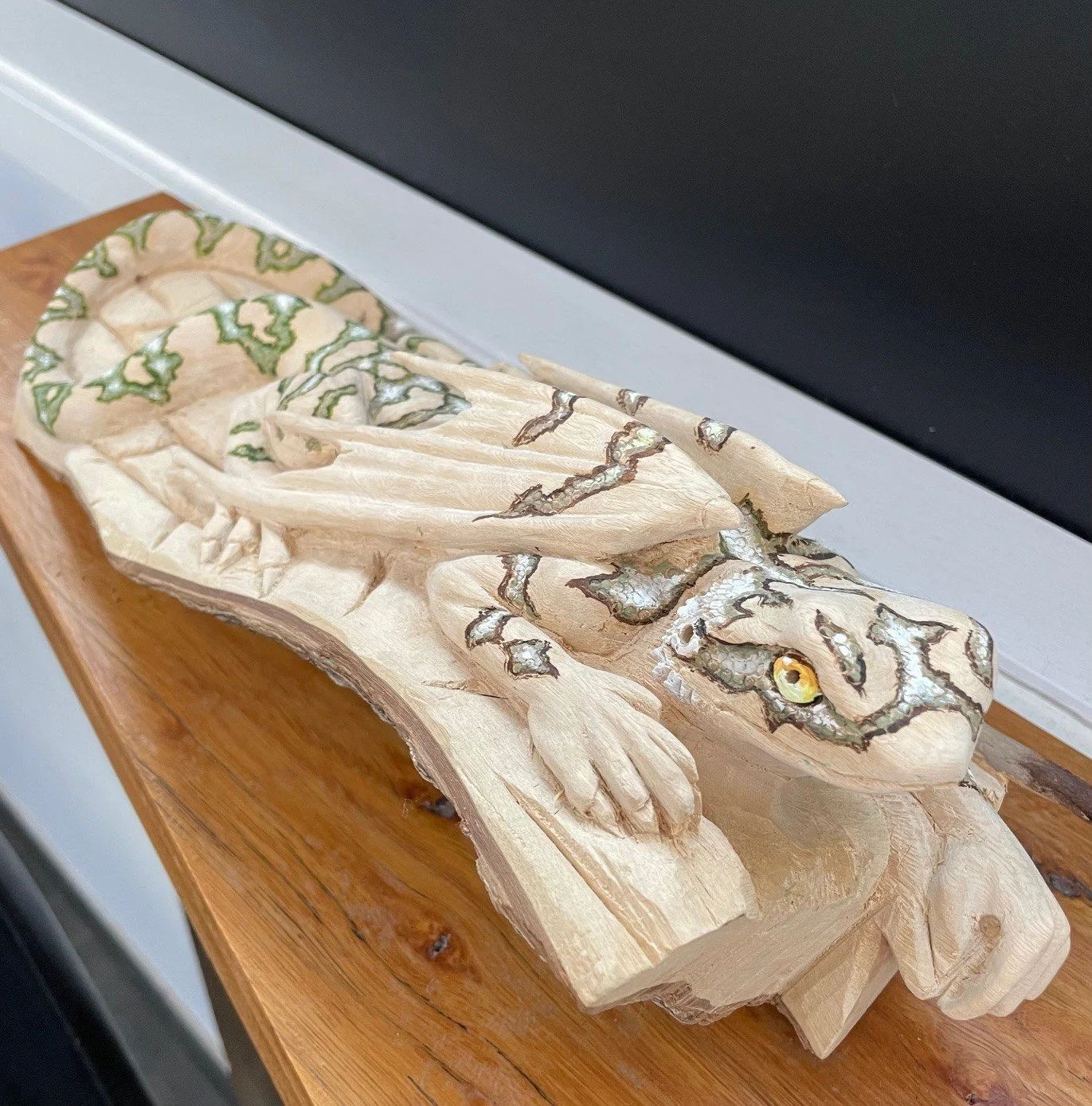Squirrel	Bowald	"Jacaranda Dragon"
	
Jacaranda wood carving	

10cm x 35cm $3,750
