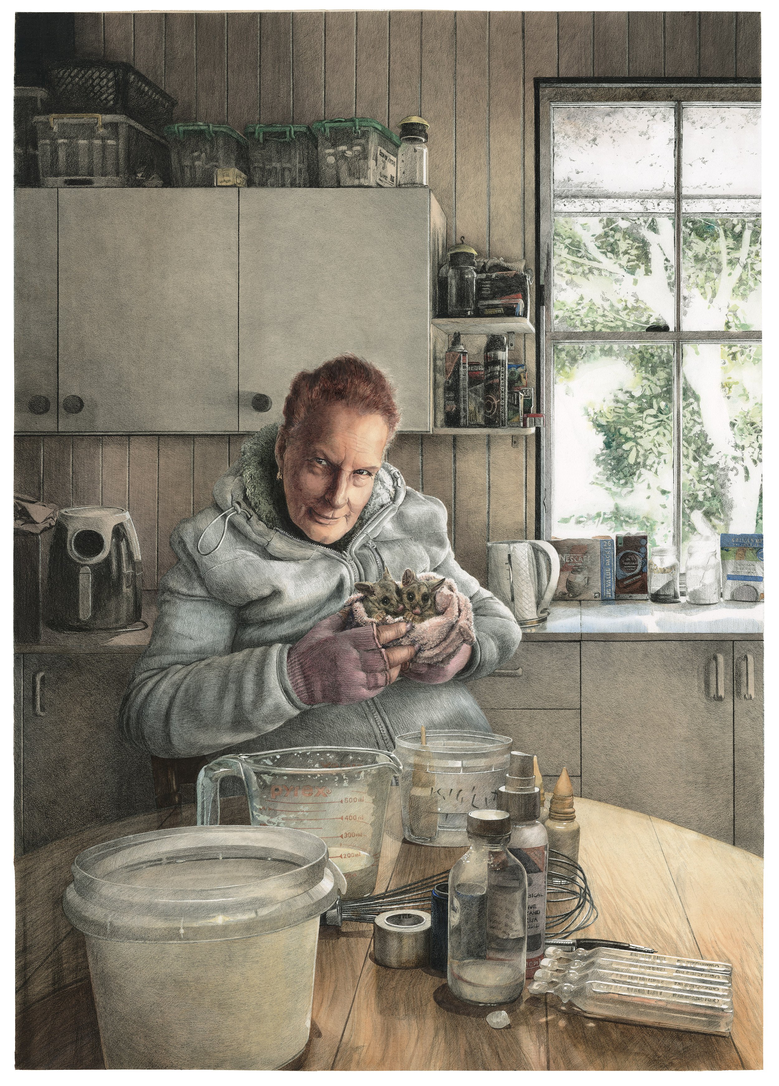 Jane Grealy	"Kerry's Wildlife" 

Pastel and watercolour on paper

114cm x 85cm $8,900