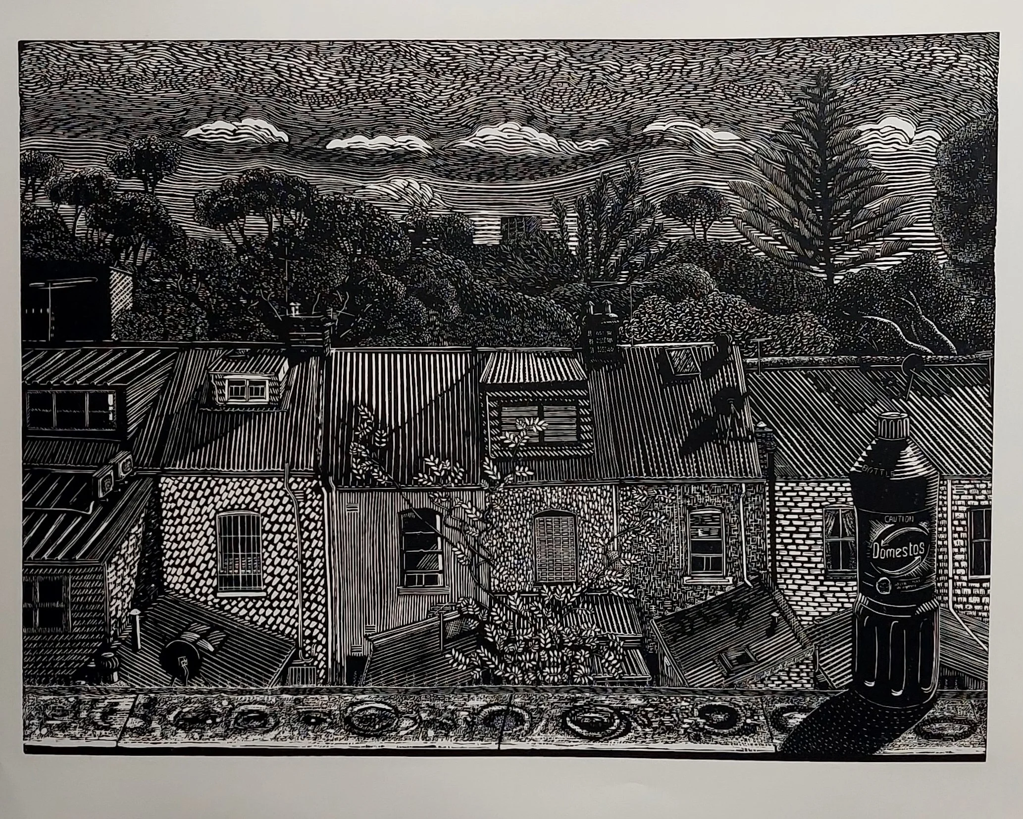 Maggie	Stein "Rear Window, Studio"

Linoprint on Hereford paper

65cm x	79cm $1,100
