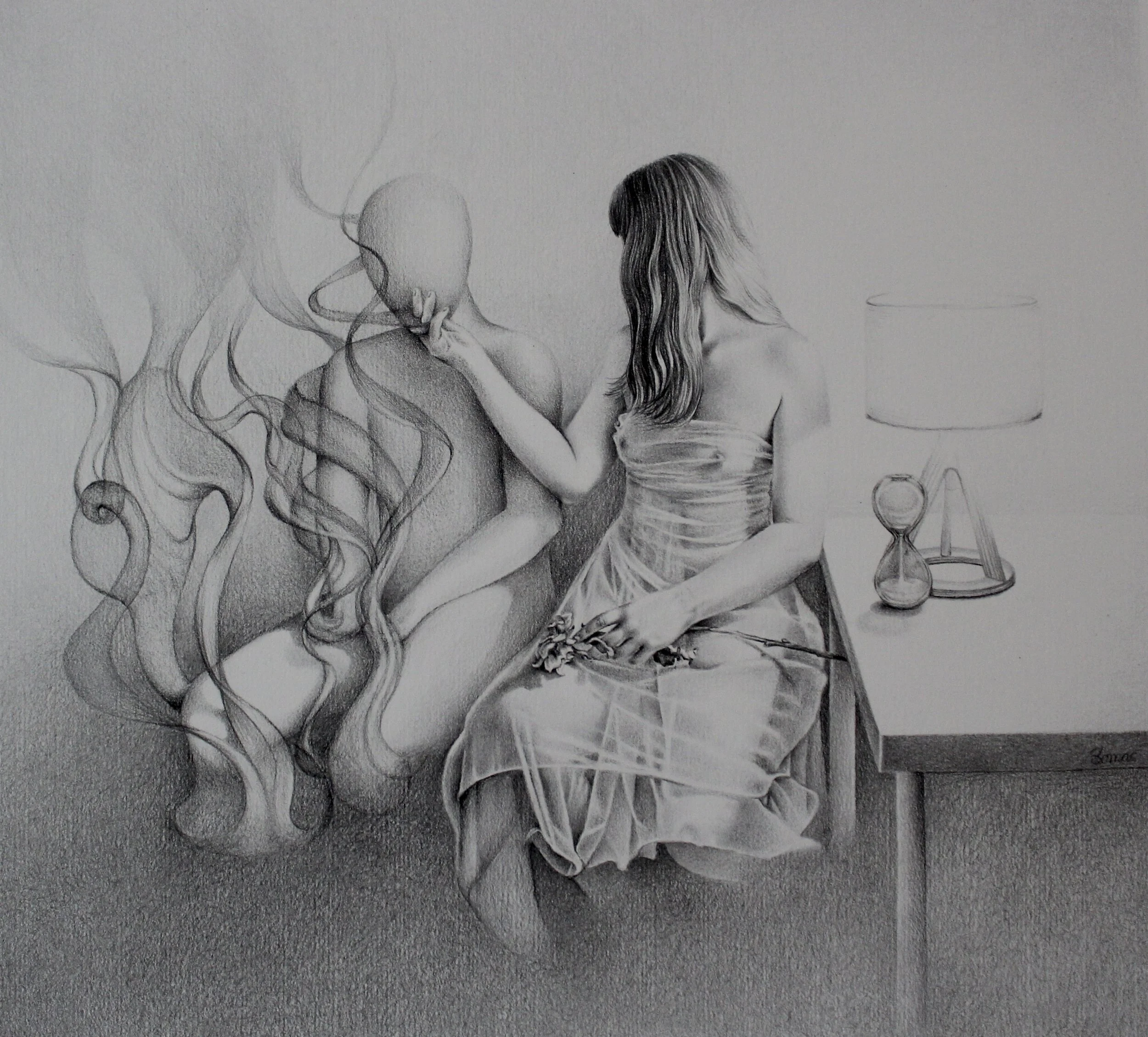 Shonnie Lea Lomas	"Time's Up"

Pencil on paper

44cm x 48cm $1,900
