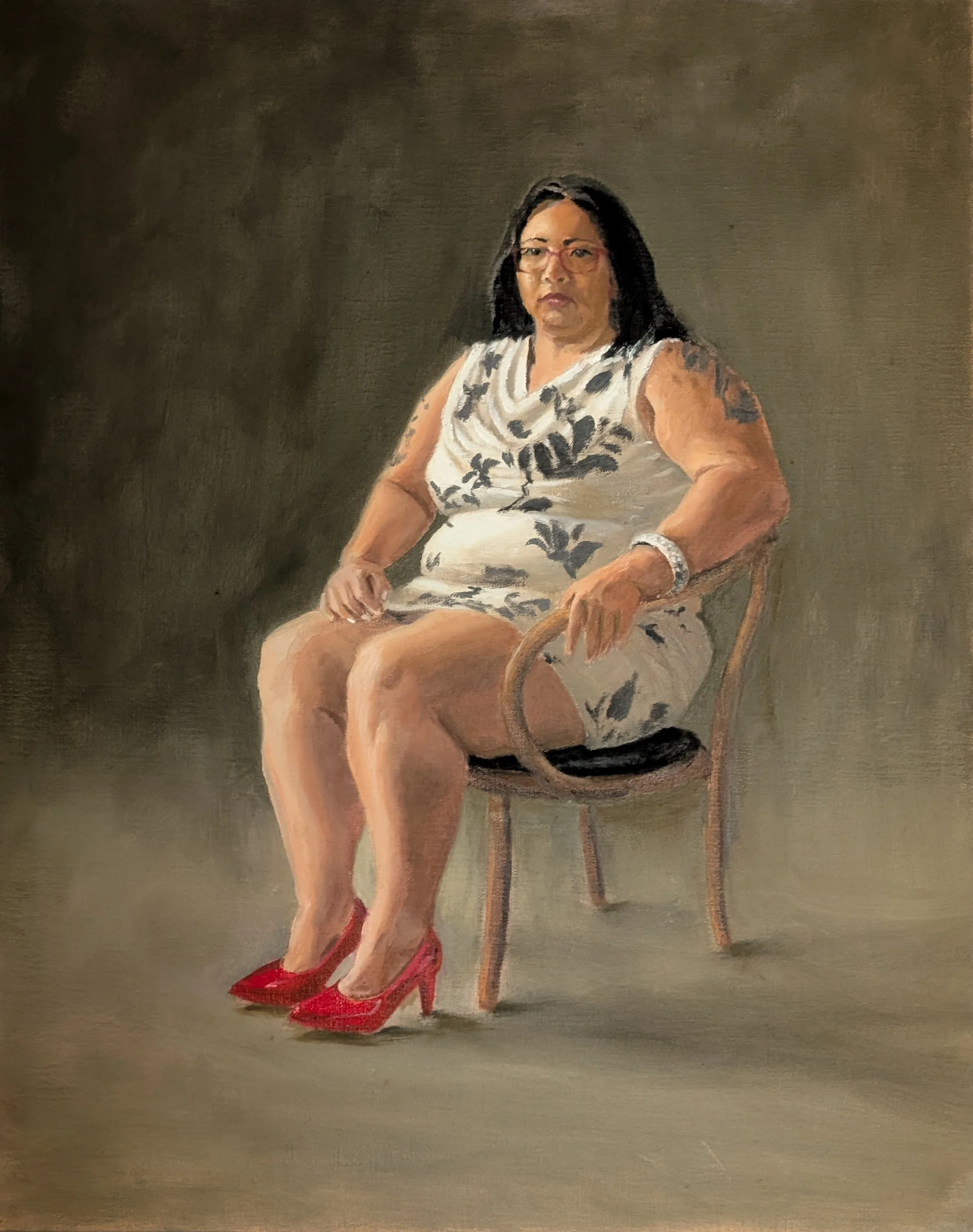 Phil	Went "The Red Shoes" 

Oil on Linen	

51cm x 41cm $1,450
