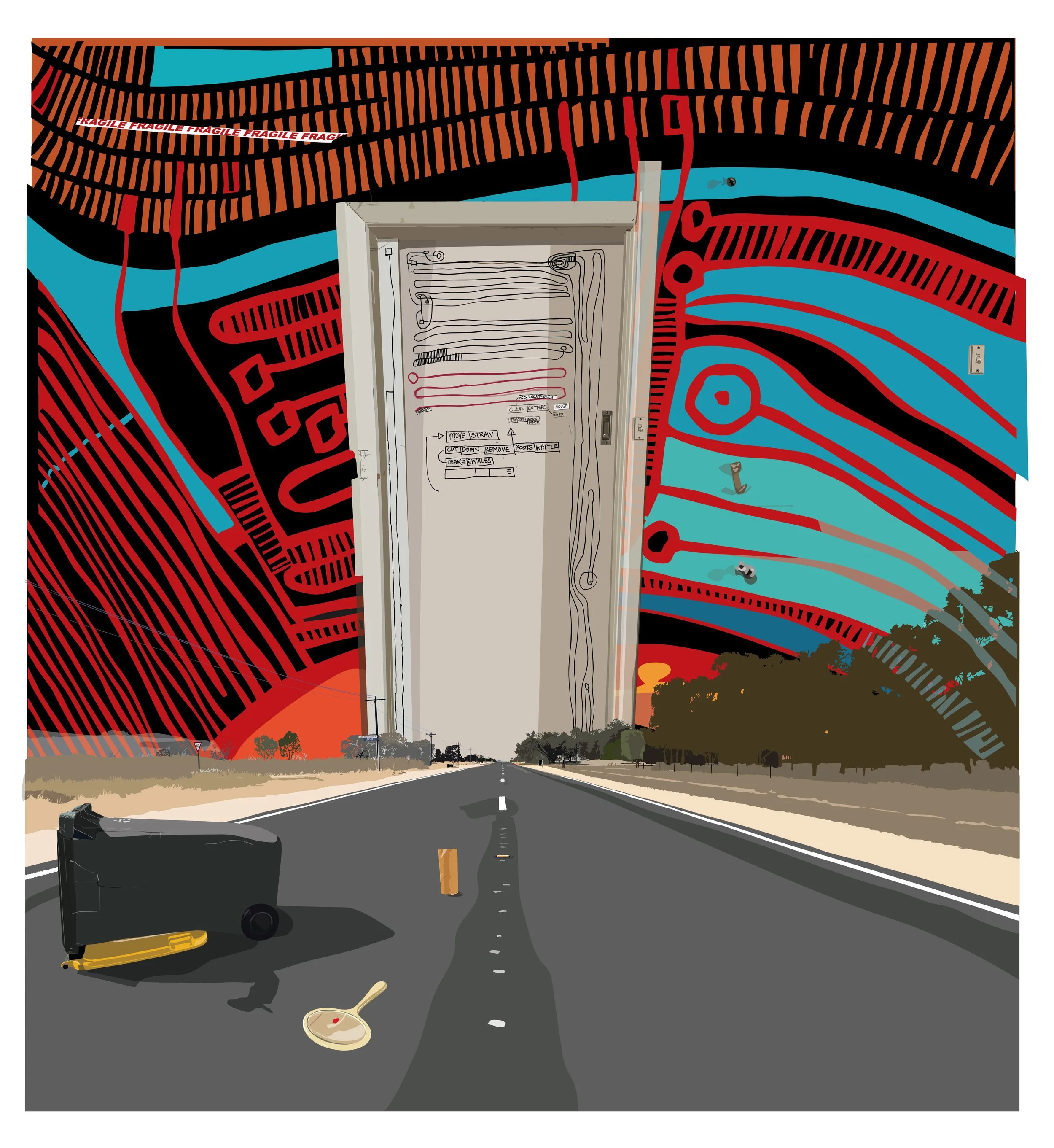 SOLD

Cornélia Selover "Birchip to Wychy Road with council bin and bathroom door"

Ink on 320gsm archival paper

95cm x 103cm $2,750
